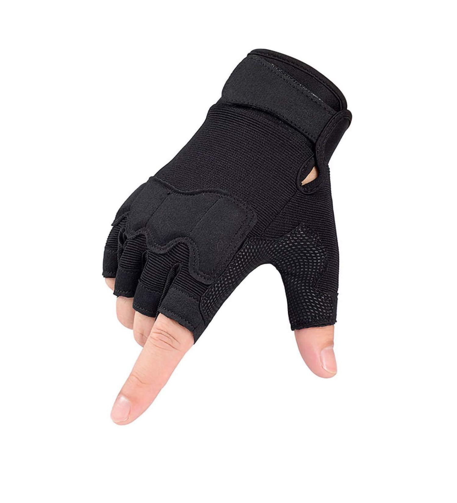 GRTE Tactical Half Finger Gloves for Men & Women - Anti-Slip Outdoor Sports Gear for Cycling Hiking Climbing and More - Black - Buy Online on GoSupps.com