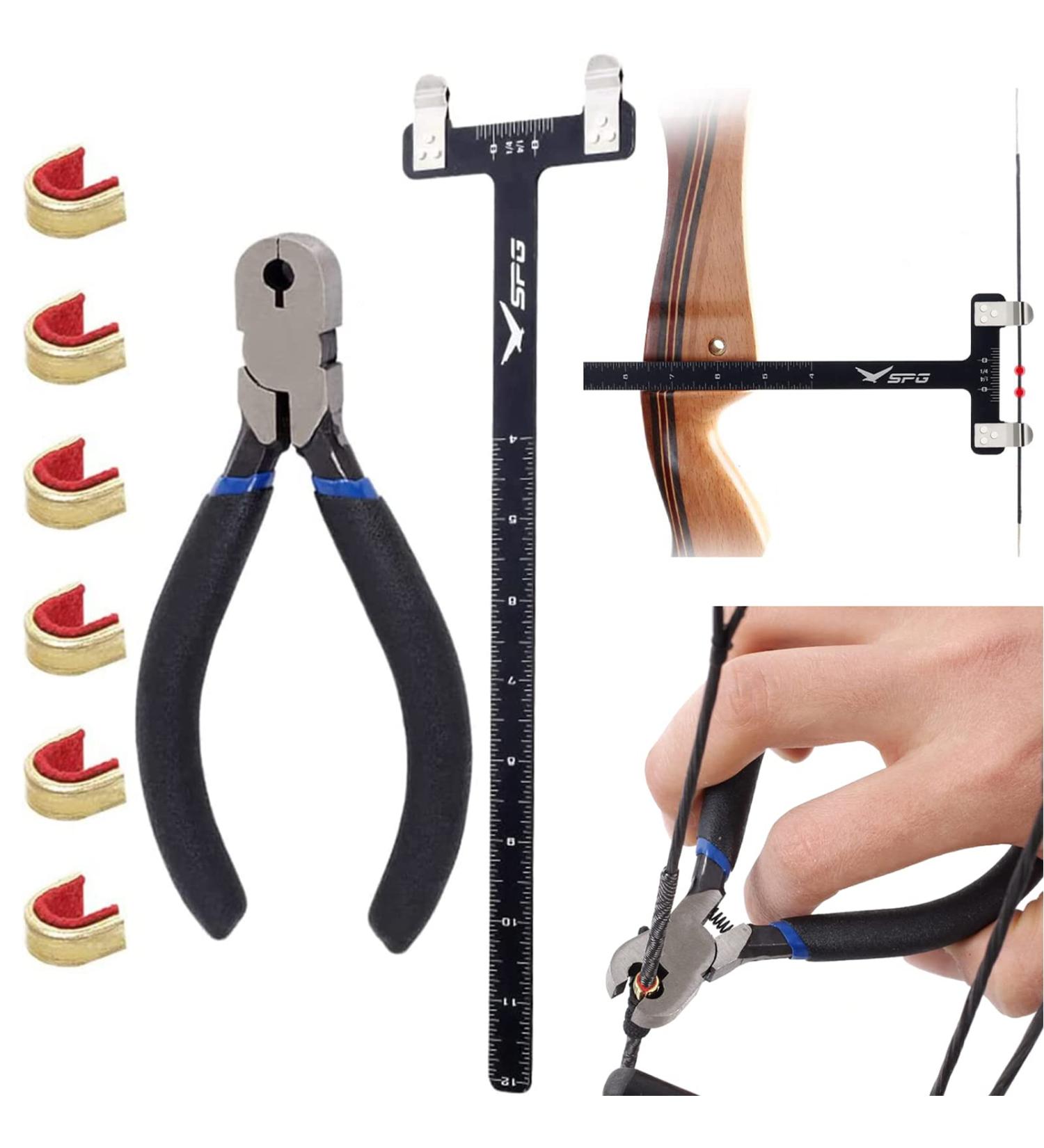 Sopoger Archery Bow Square Nocking Points Pliers Kit - T Shape Turning Ruler Tool for Recurve Compound Bow, Black - Buy Online on GoSupps.com