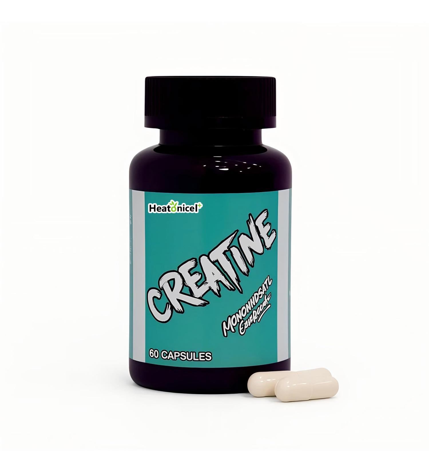 Heatonicel Creatine Monohydrate Capsules for Men|Women to Enhance Muscle Growth Strength Supports Gym Workouts & Athletic Performance 60 Capsules - Buy Online on GoSupps.com