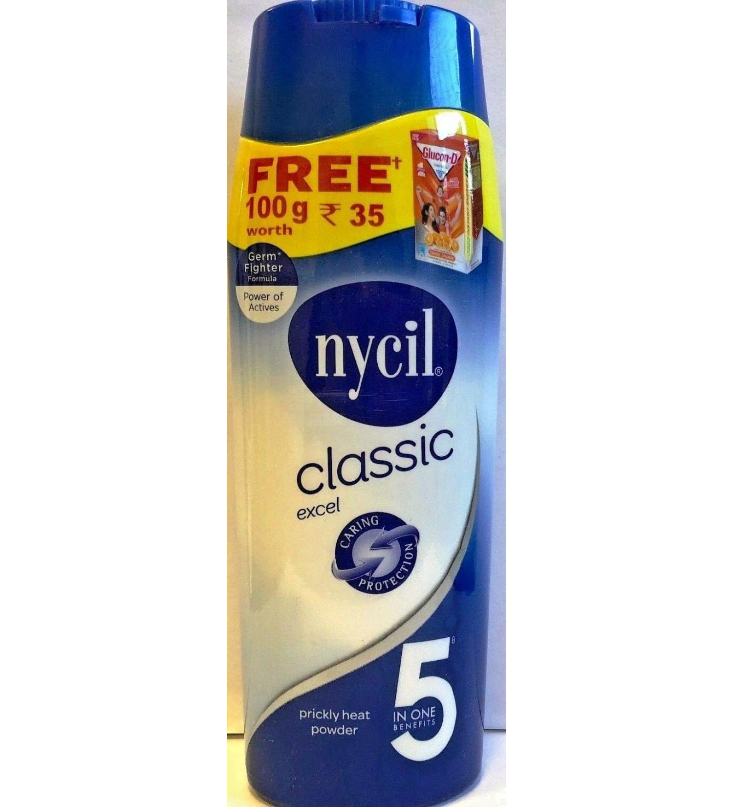 Buy Nycil Classic Excel Prickly Heat Powder 150gm + Free Glucon D 100g - Fast International Shipping - Buy Online on GoSupps.com