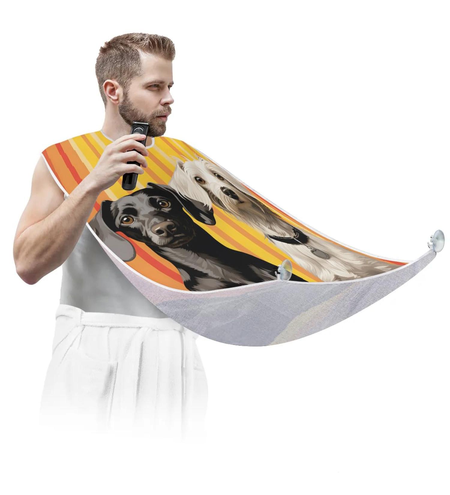 Striped Dog Beard Bib Apron - Beard Hair Catcher for Men | Perfect Gift for Dad on Father's Day & Christmas - Buy Online on GoSupps.com