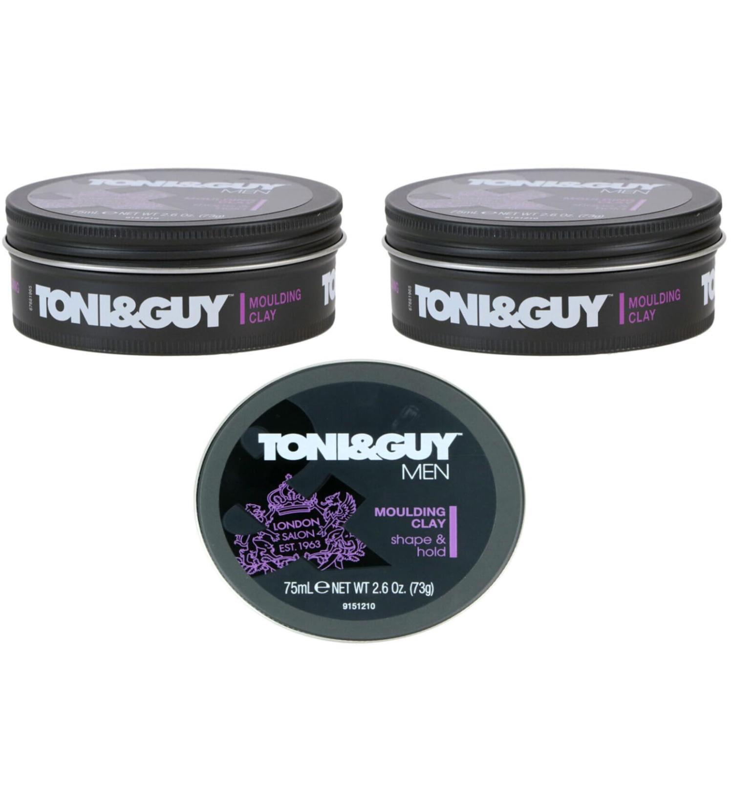 3x Toni&Guy Men Formmeter Moulding Clay Hold & Texture 75ml (pack of 3)