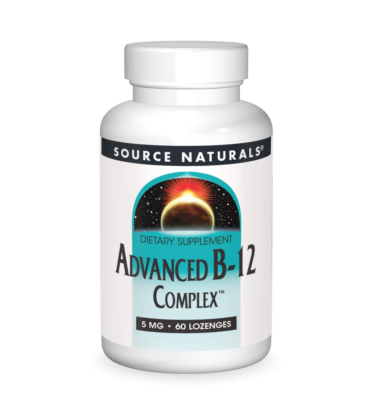 Source Naturals Advanced B-12 Complex 5 mg â€“ 60 Lozenges for Energy & Wellness - Buy Online on GoSupps.com