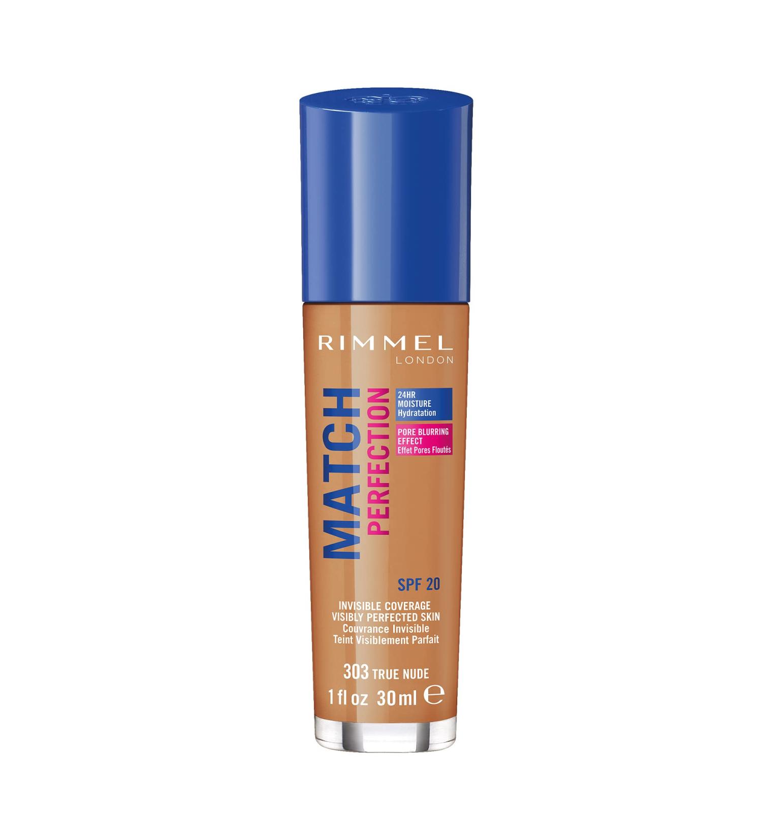  Rimmel Rimmel - Match Perfection Foundation - Light Coverage - 24H Hydration - 303 True Nude - 30ml - Buy Online on GoSupps.com