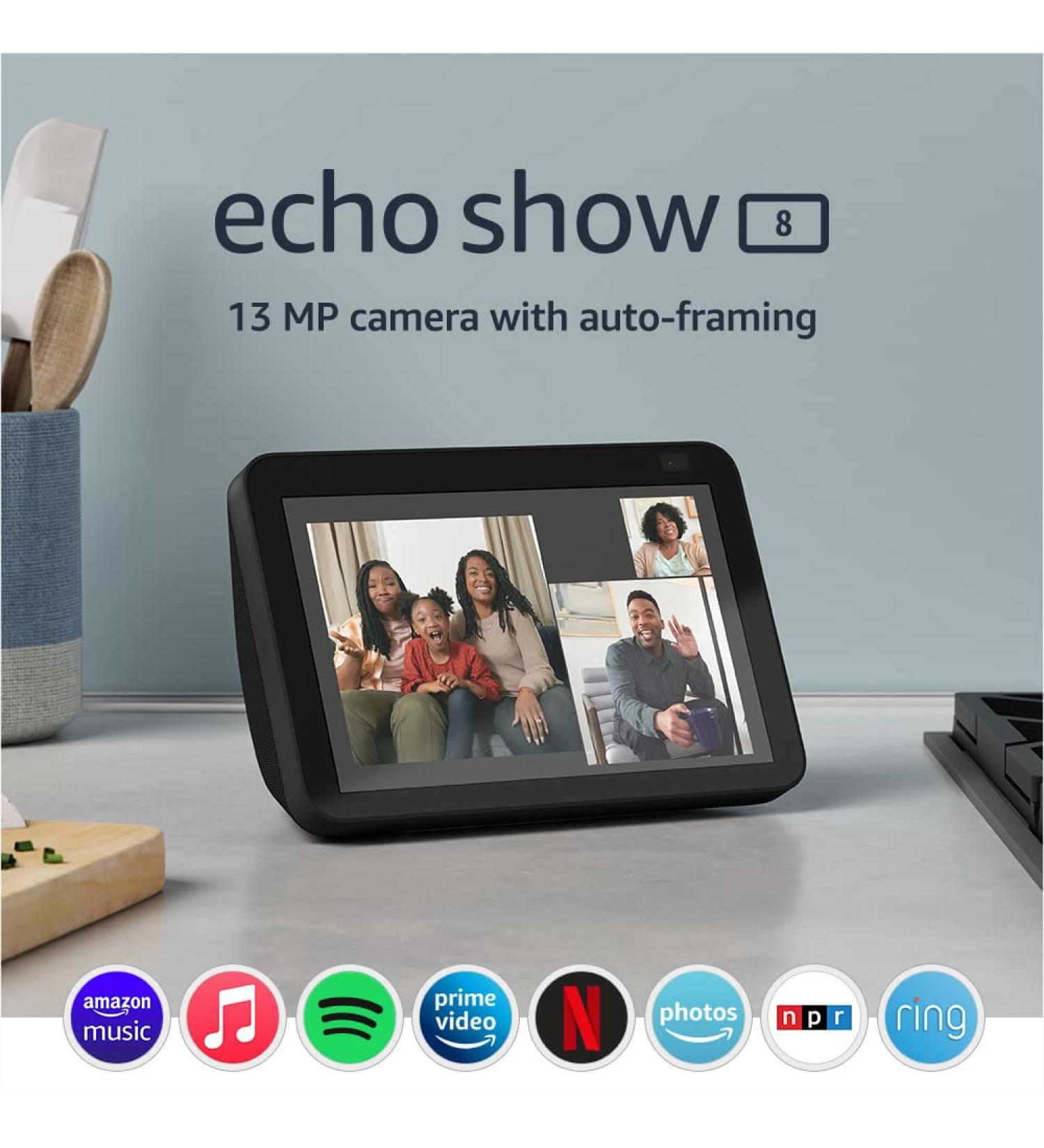 Echo Show 8 (2nd Gen 2021) | HD Smart Display with Alexa & 13 MP Camera | Charcoal - Buy Online on GoSupps.com