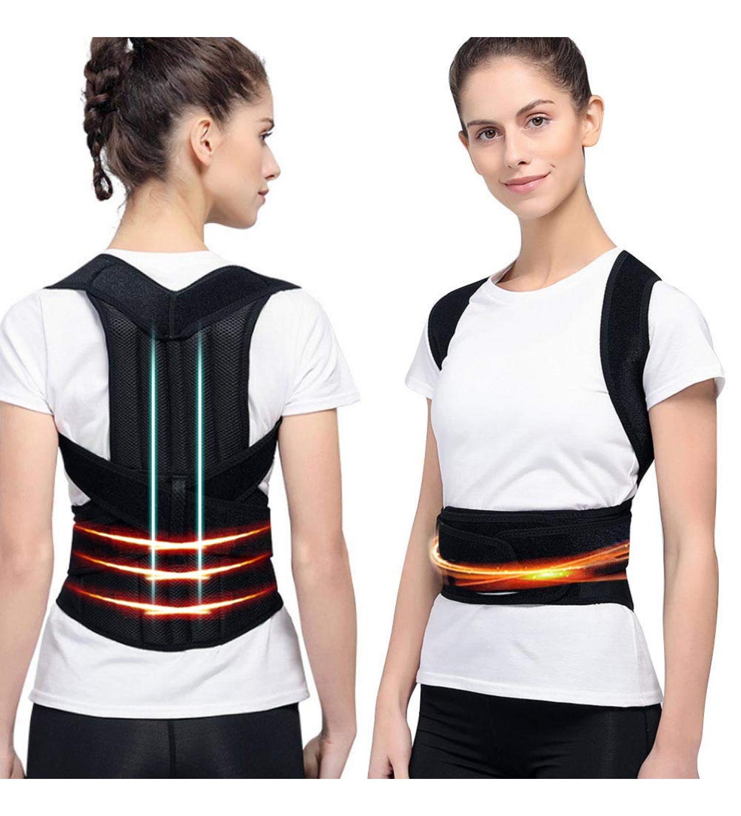 Posture Back Brace for Adults - Adjustable Upper Back Corrector & Support Belt for Pain Relief - Full Back Strap for Scoliosis Hunchback & Clavicle Correction - One Size Fits All - Buy Online on GoSupps.com