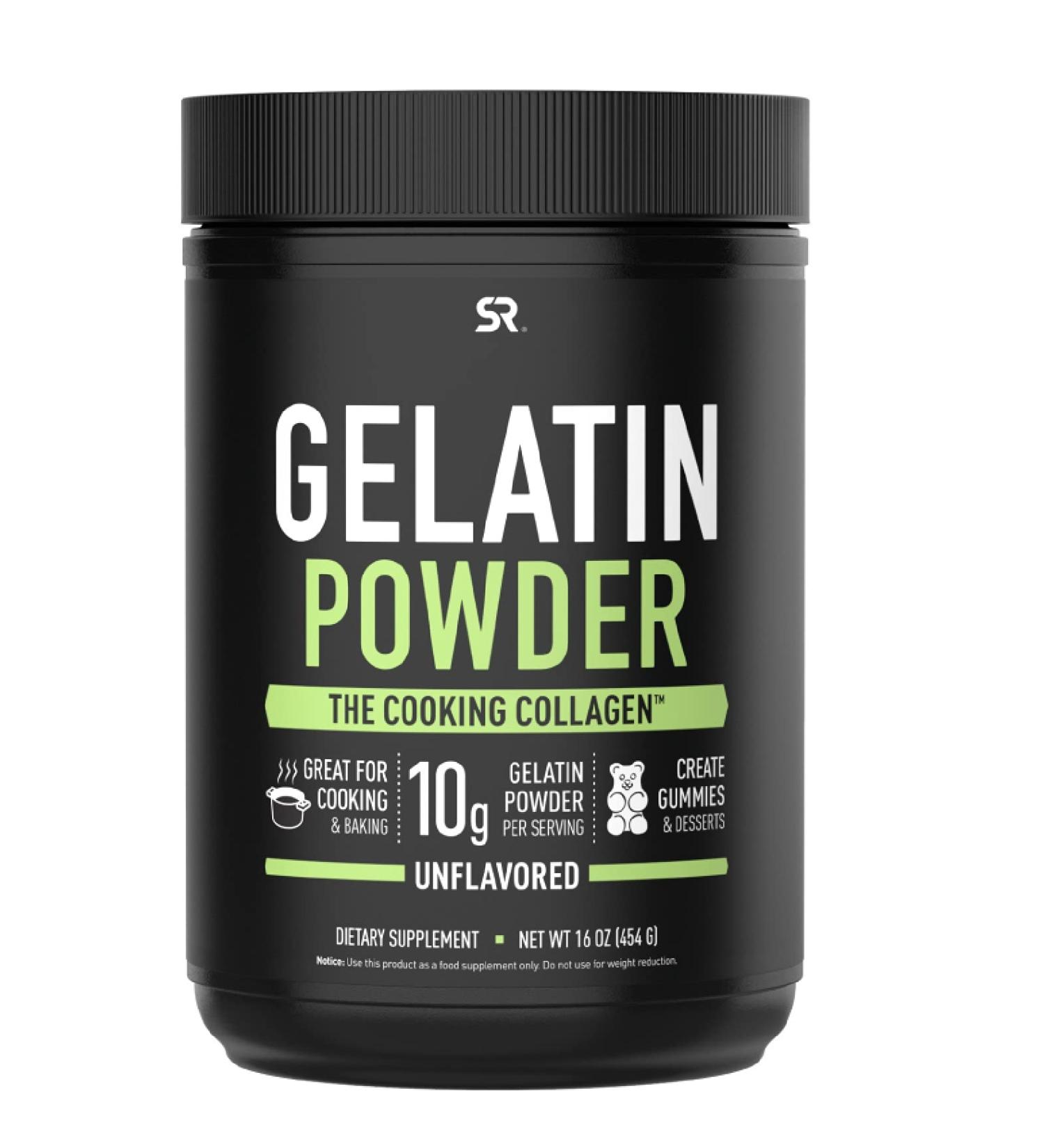 Buy Sports Research Unflavored Gelatin Powder - 16 oz (454g) for Healthy Recipes & Wellness - Buy Online on GoSupps.com