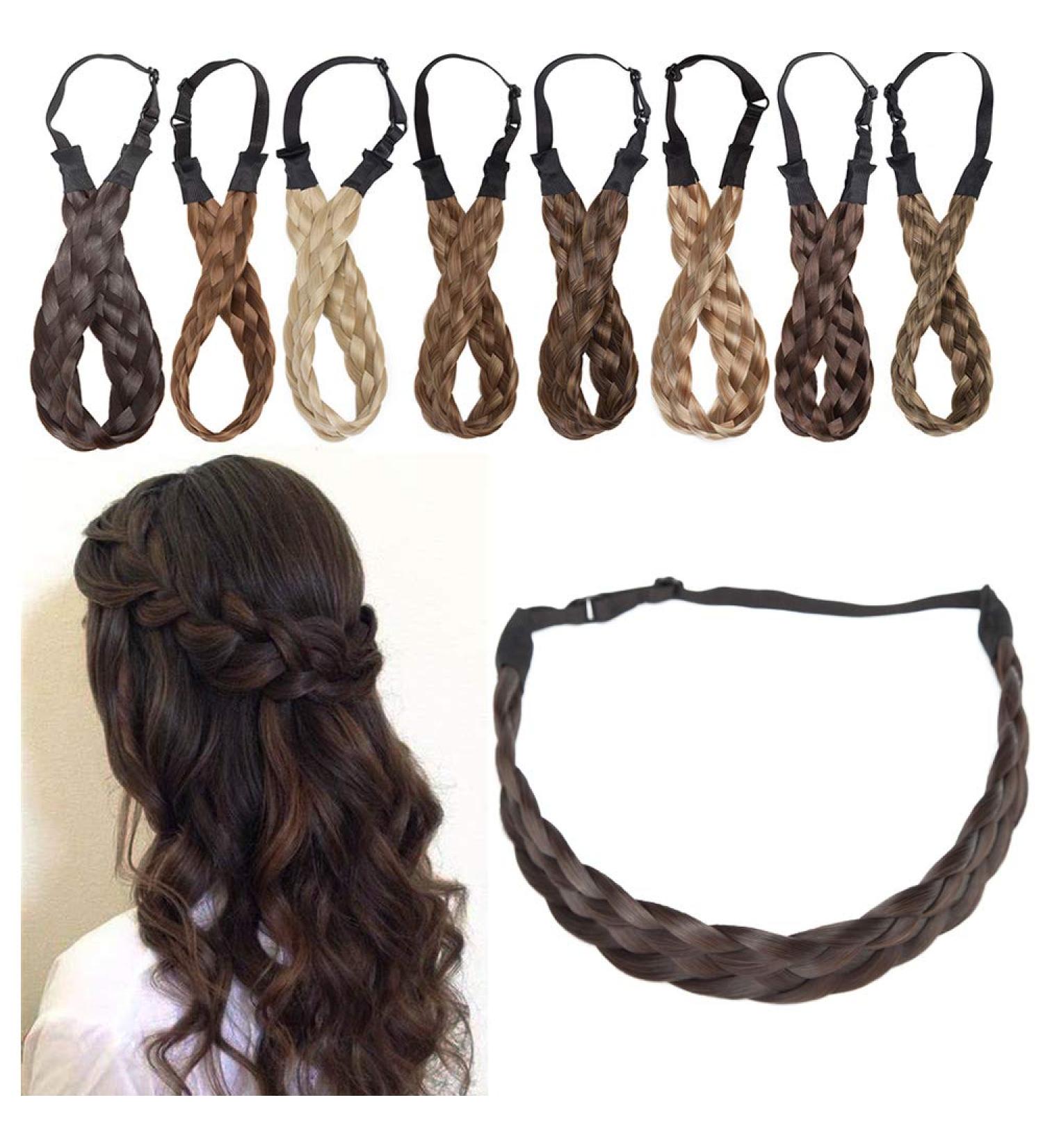 SEGO Braided Headband for Women - Adjustable Elastic Hair Band - Boho Style Synthetic Hairpiece - Wide Plaited Braids - Hair Accessories - M 4A - Buy Online on GoSupps.com