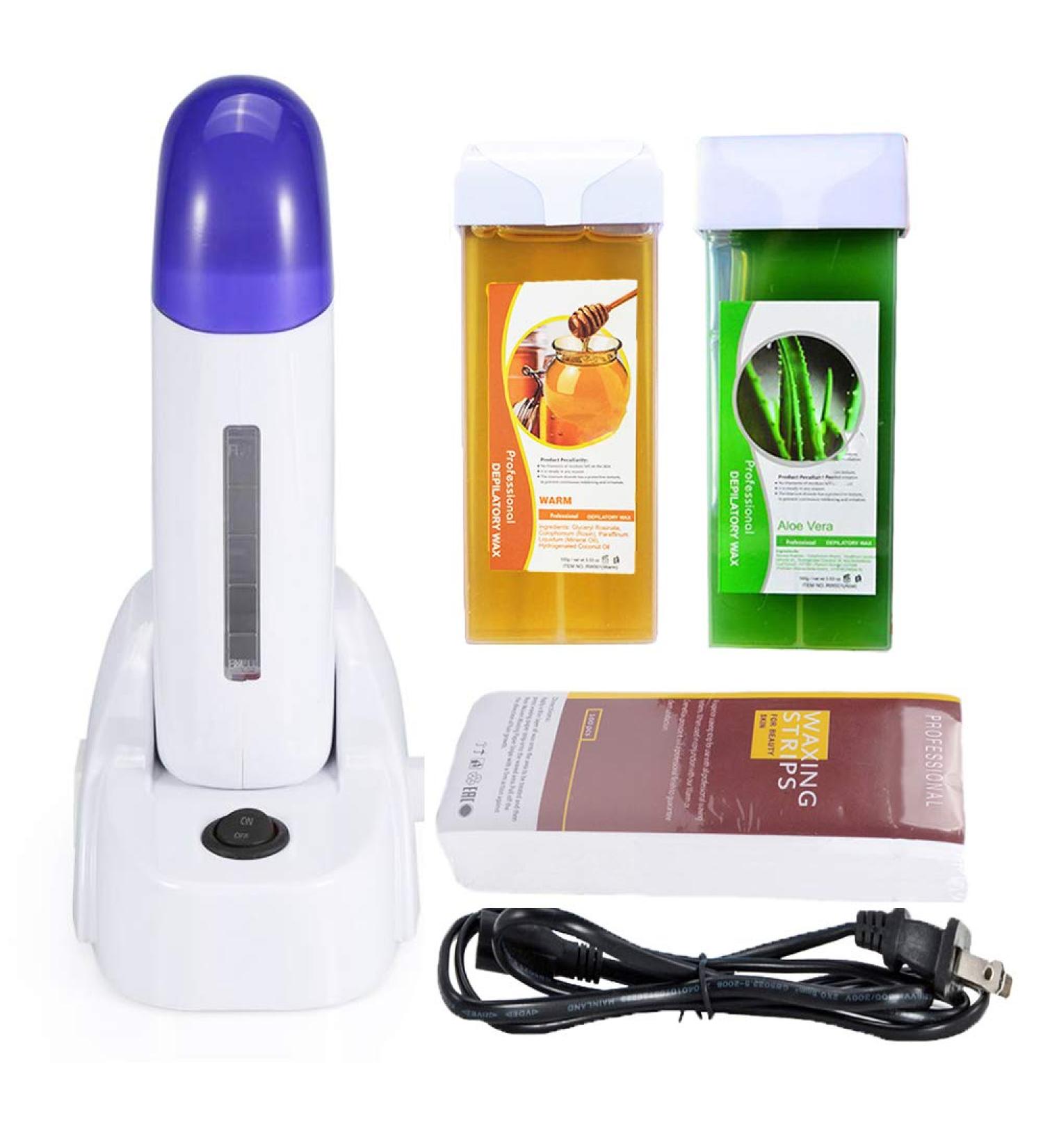 iMeshbean Depilatory Roll on Wax Heater Kit - Aloe & Honey Wax, 100 Paper Strips - Buy Online on GoSupps.com