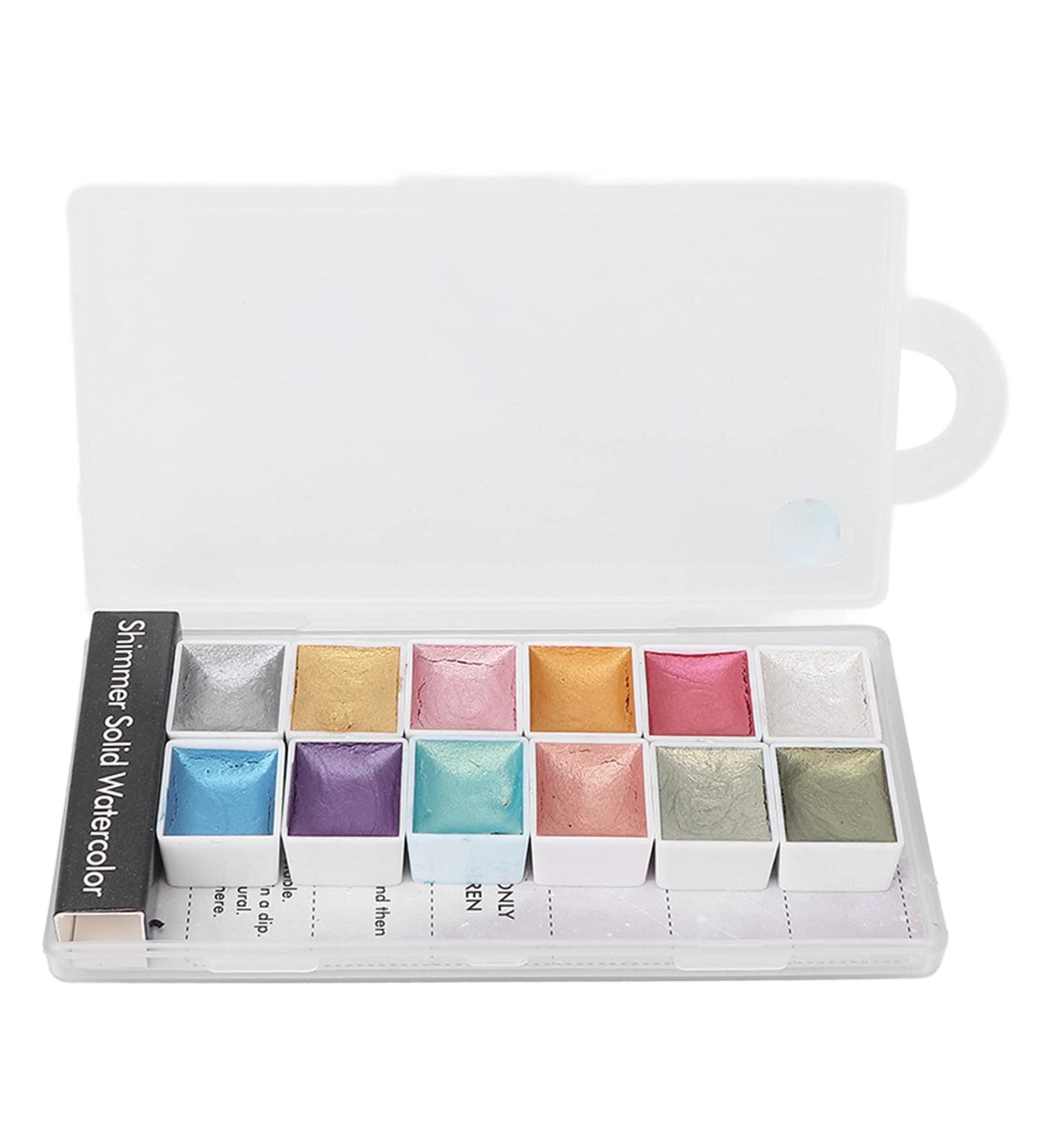 Nail Watercolor Paint Set 12 Colors Solid Metallic Nail Color Powder Pigment Set Body Painting Fluorescent Powder for Nail Artists and Beginners - Buy Online on GoSupps.com