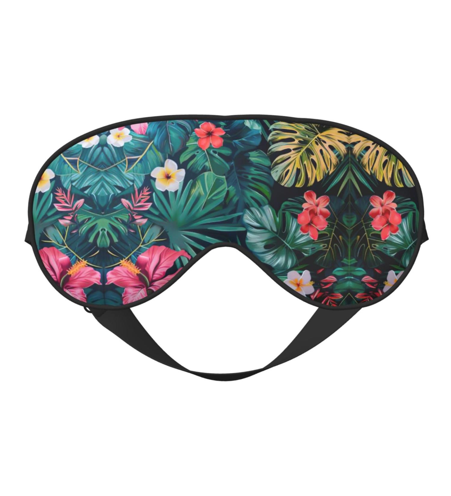Hojas Tropicales Y Flores Print Double-Sided Eye Mask Soft and Light Blocking for Enhancing Sleep Quality - Buy Online on GoSupps.com