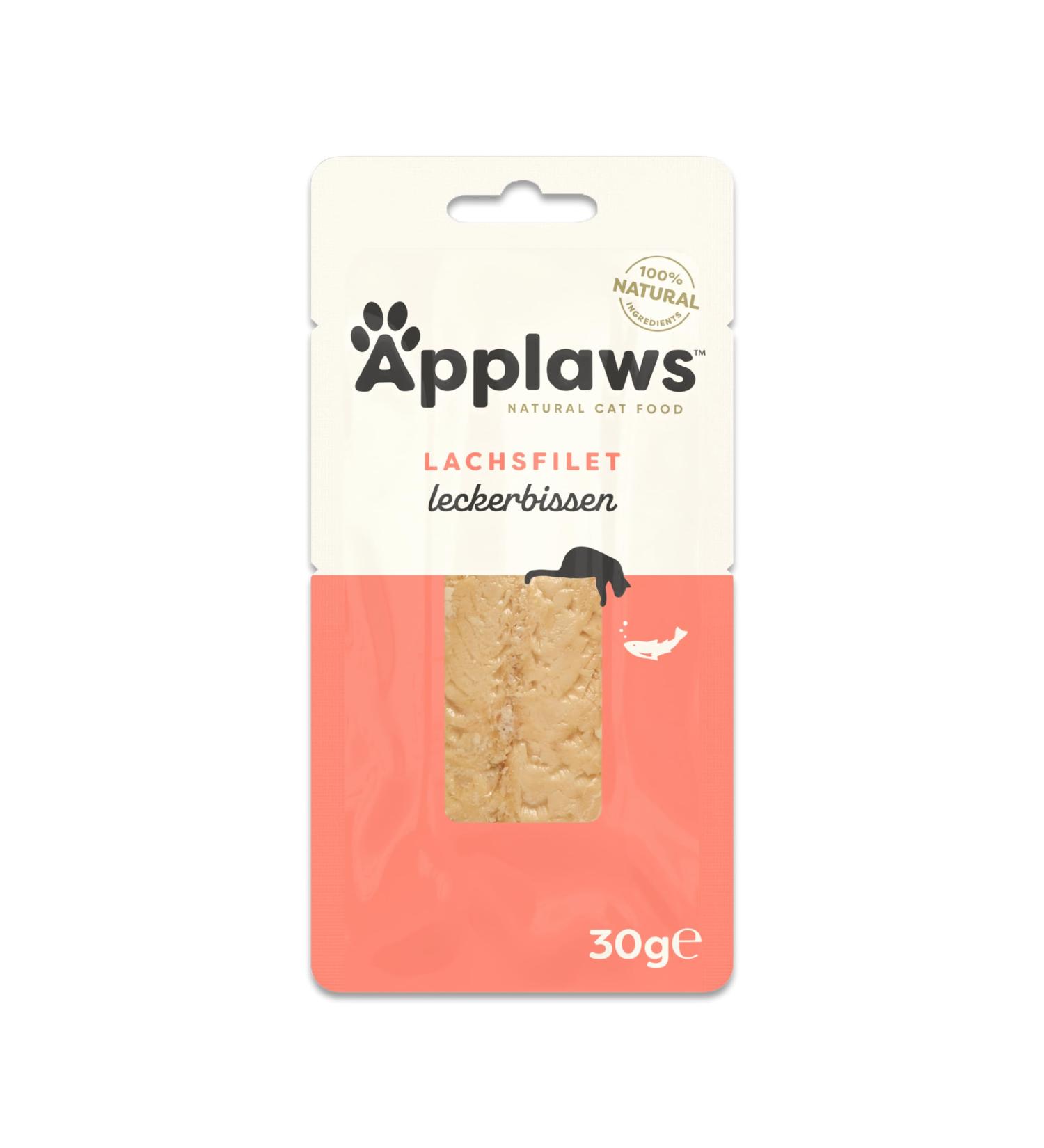 Buy Applaws Natural Cat Treats - Whole Salmon Loin Snack 30g Bag (Pack of 12) | Premium Cat Treats for Healthy Cats - Buy Online on GoSupps.com