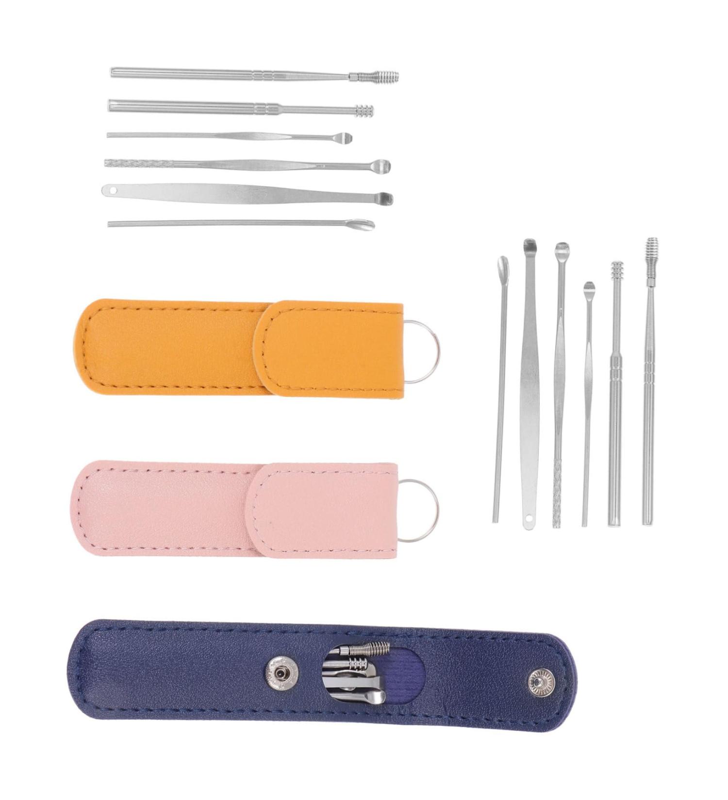 FRCOLOR 3 Sets Ear Wax Cleaning Tools - Stainless Steel Ear Picking Scraper & Spiral Accessories - Household Ear Hygiene Solutions - Buy Online on GoSupps.com