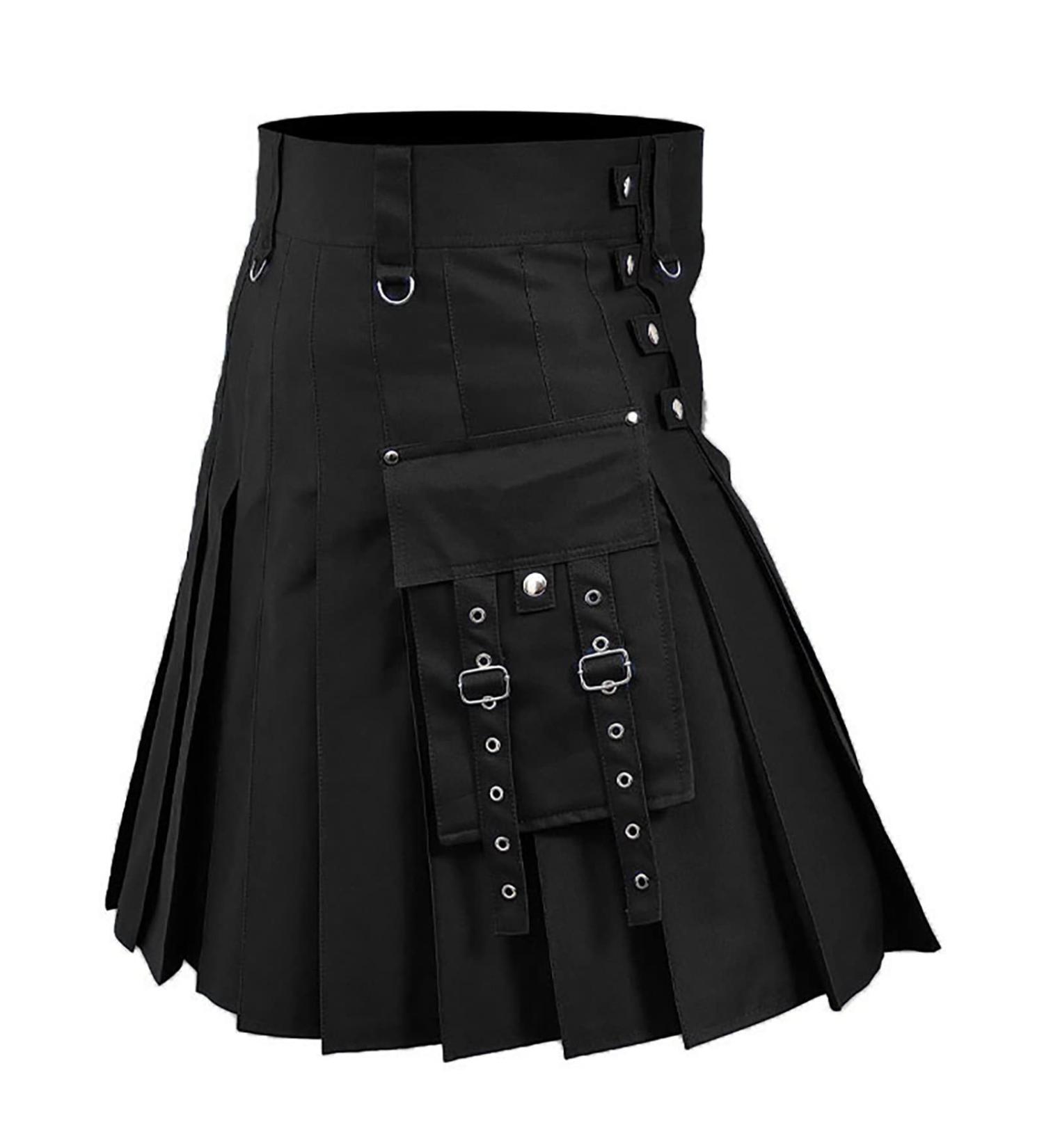 Shop Men's Scottish Kilt - Red Splice & Checkered Patchwork - Comfortable Breathable Fabric - 4XL Available - Buy Online on GoSupps.com