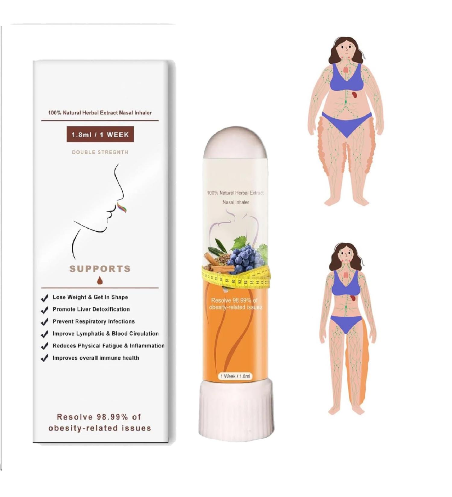 Aromatherapy Nasal Inhaler for Weight Loss & Body Shaping - Lymphatic Detox & Edema Elimination - Skin Tightening & Body Sculpting - Buy Online on GoSupps.com