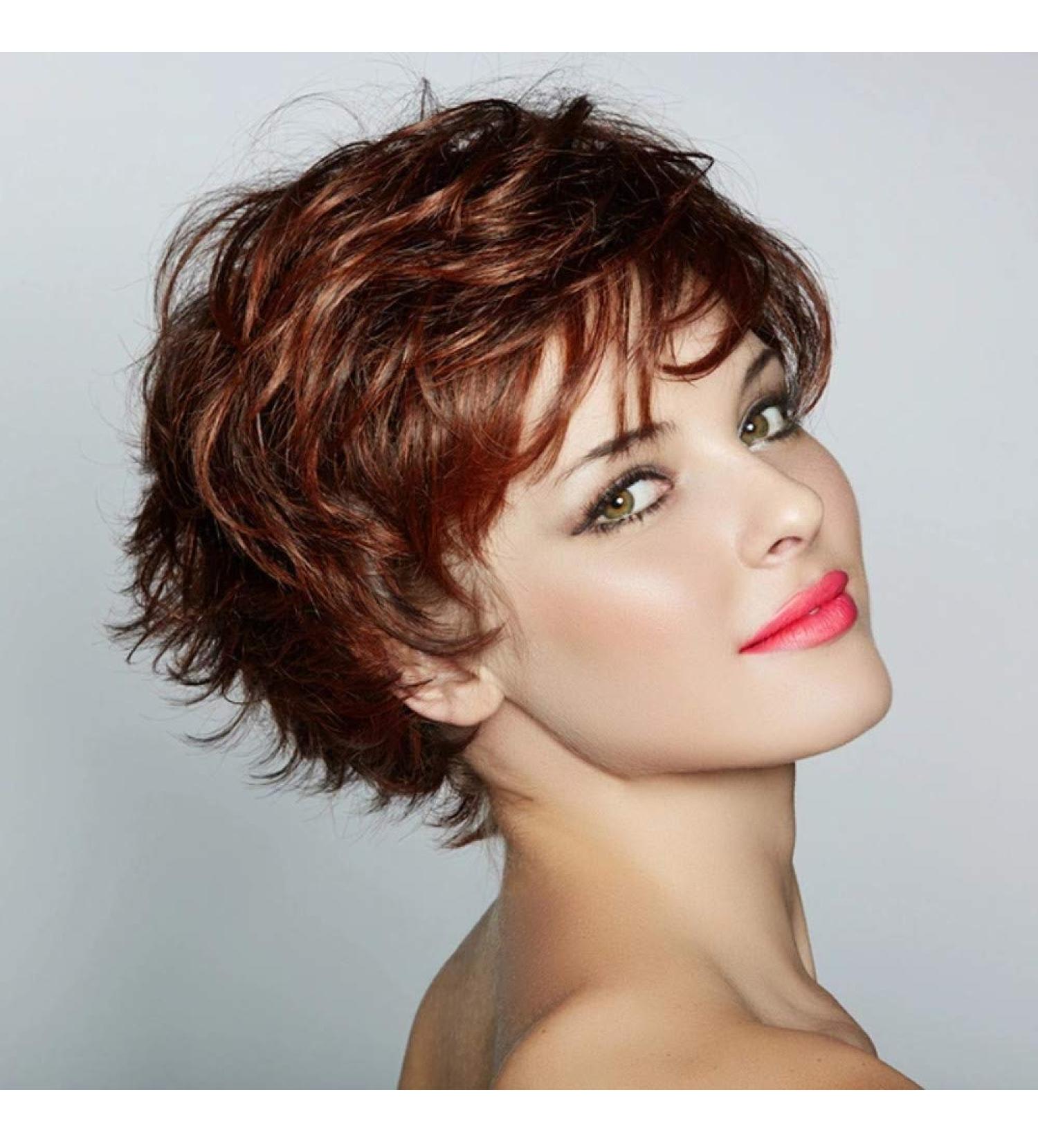 Fleurapance Women's Natural Short Curly Brown Wig | Heat-Resistant Synthetic Hair with Fringes | Perfect for Parties - Buy Online on GoSupps.com