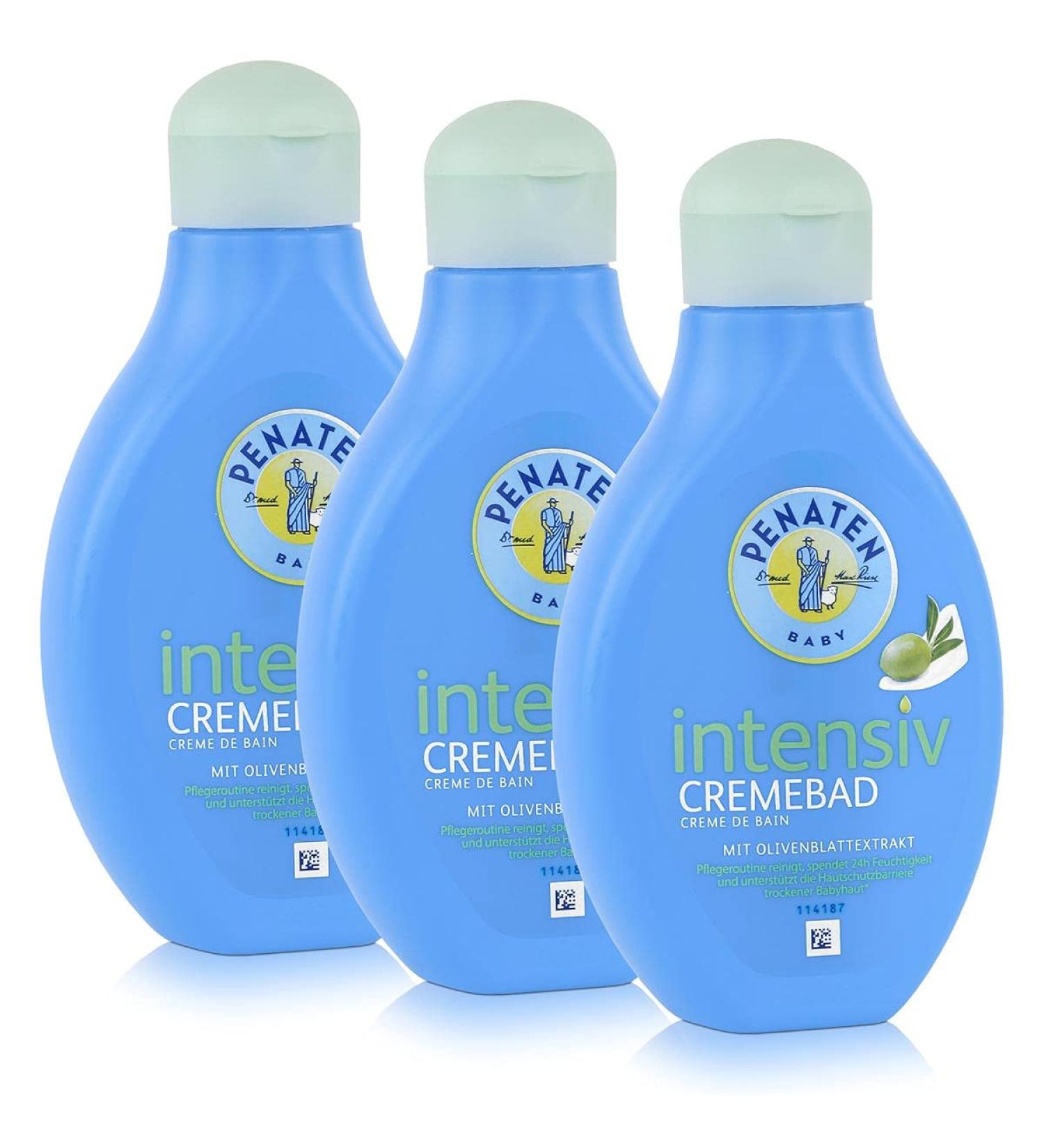 Penaten Baby Intensiv Olive Leaf Extract Bath Cream 3 x 400 ml - Buy Online on GoSupps.com
