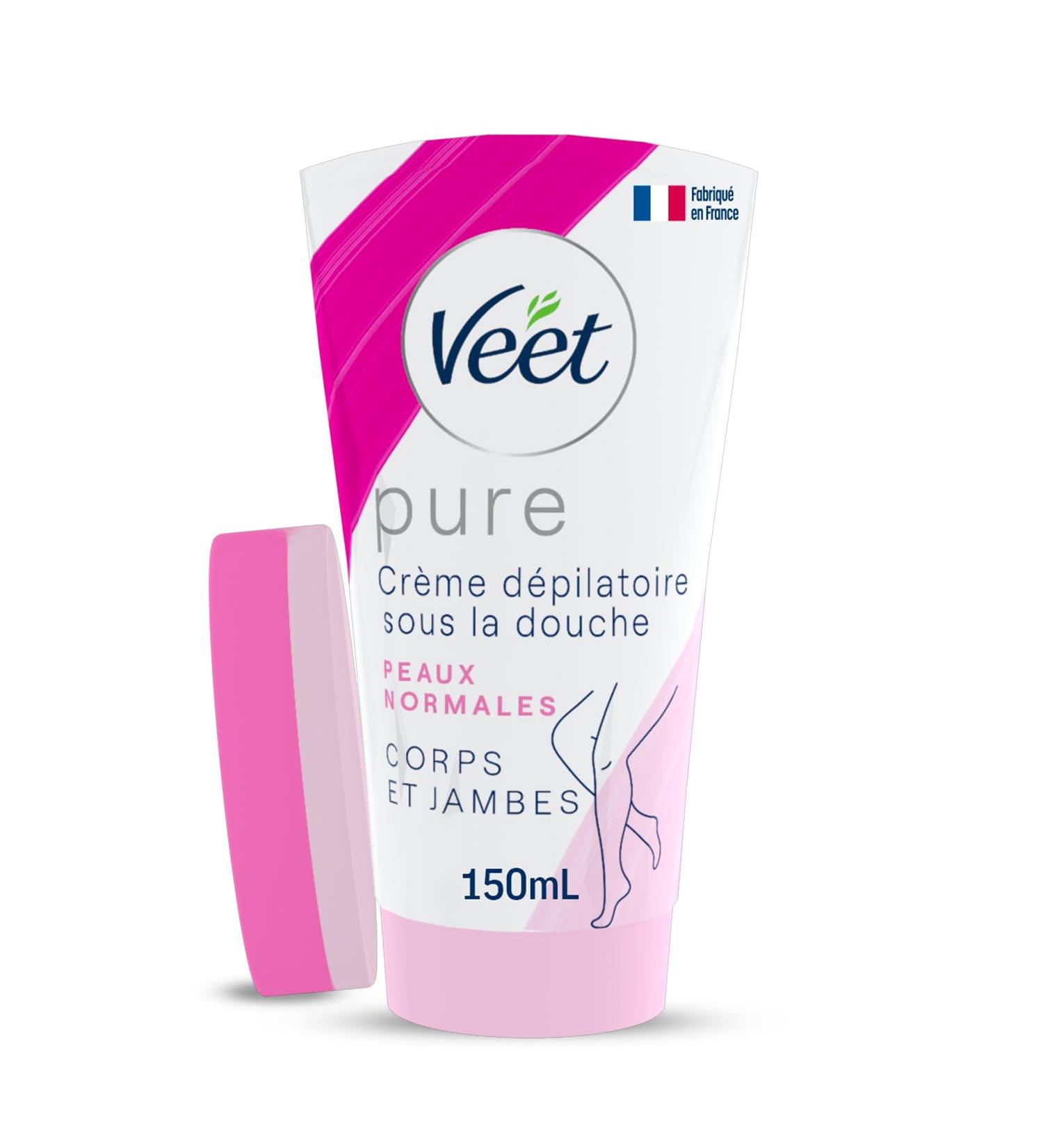 VEET PURE - Hair Removal Cream Under the Shower Body & Legs - Normal Skin - No Odor of Amonia - 150 ml