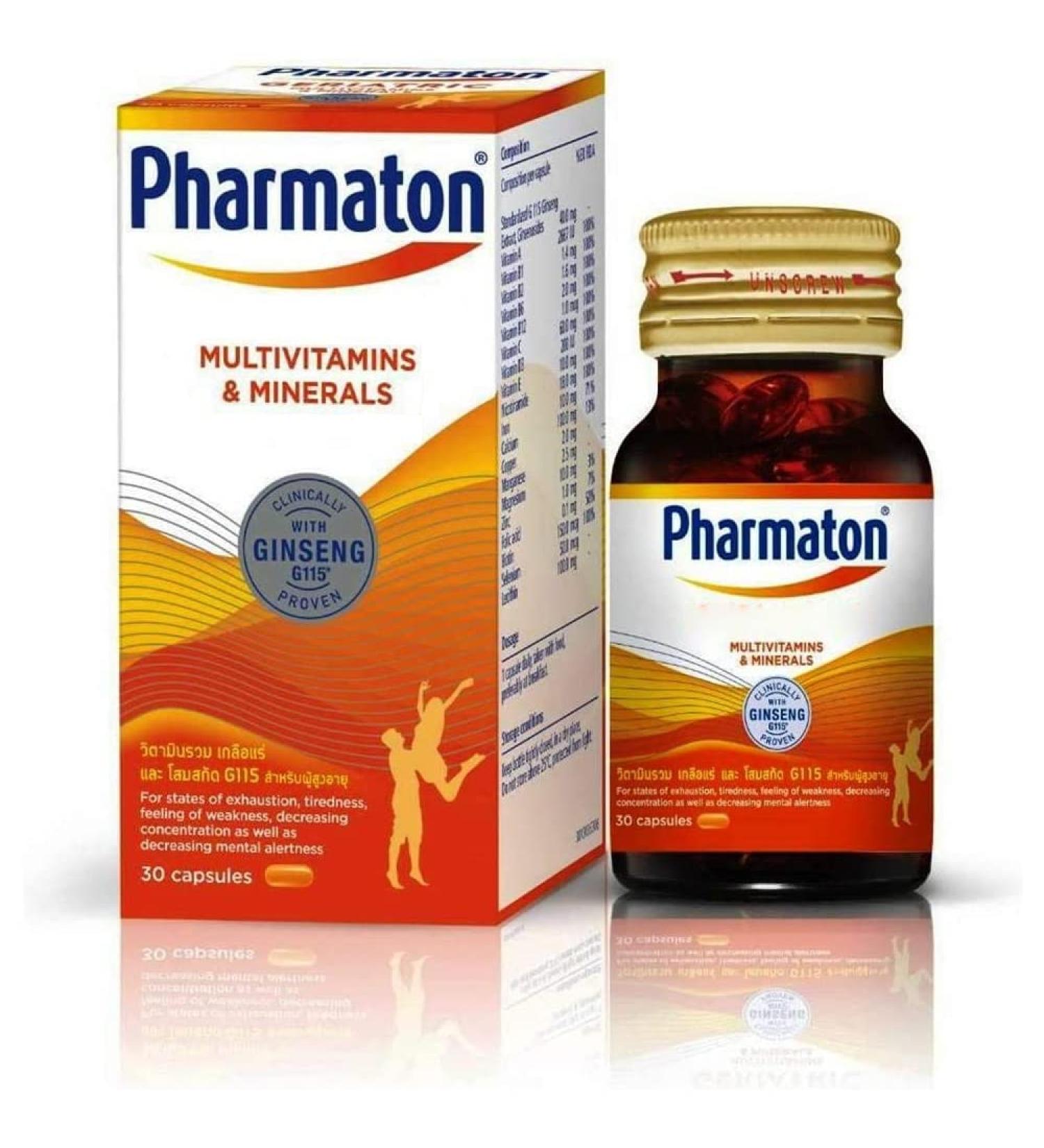 Pharmaton Ginseng Extract G115 - 30 Capsules | Swiss Quality Formula, Clinically Proven - Buy Online on GoSupps.com