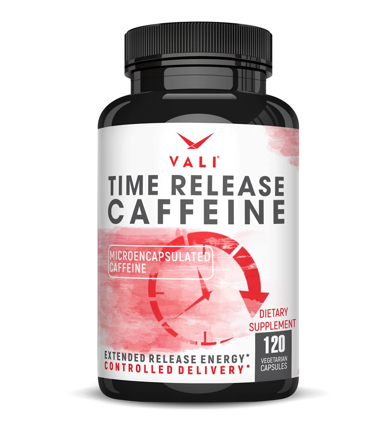 VALI Time Release Caffeine 100mg Pills - Extended Energy & Focus Supplement - Buy Online on GoSupps.com