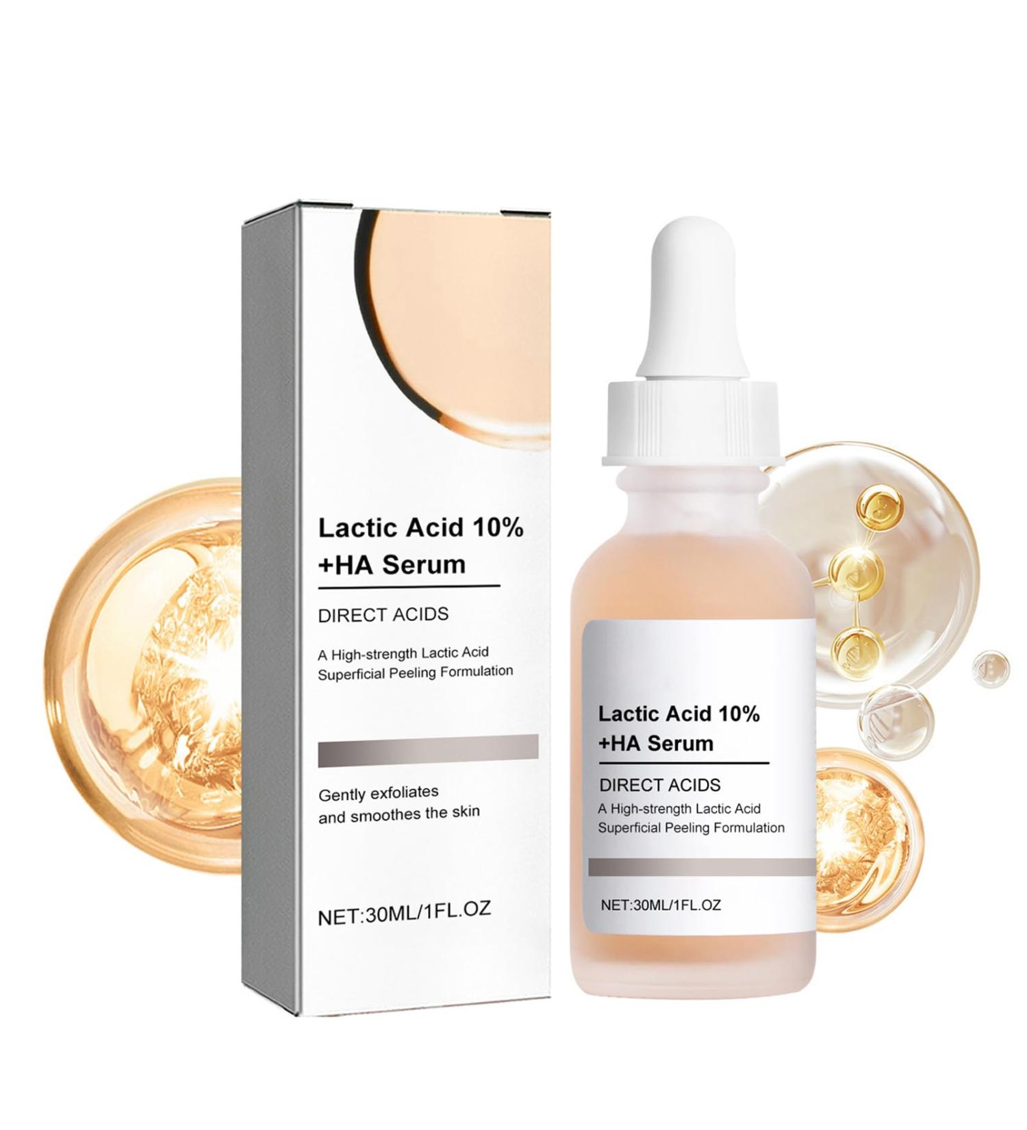 10% Lactic Acid Serum with Hyaluronic Acid & Vitamin C | Shrink Pores Hydrate & Even Skin Tone - Buy Online on GoSupps.com