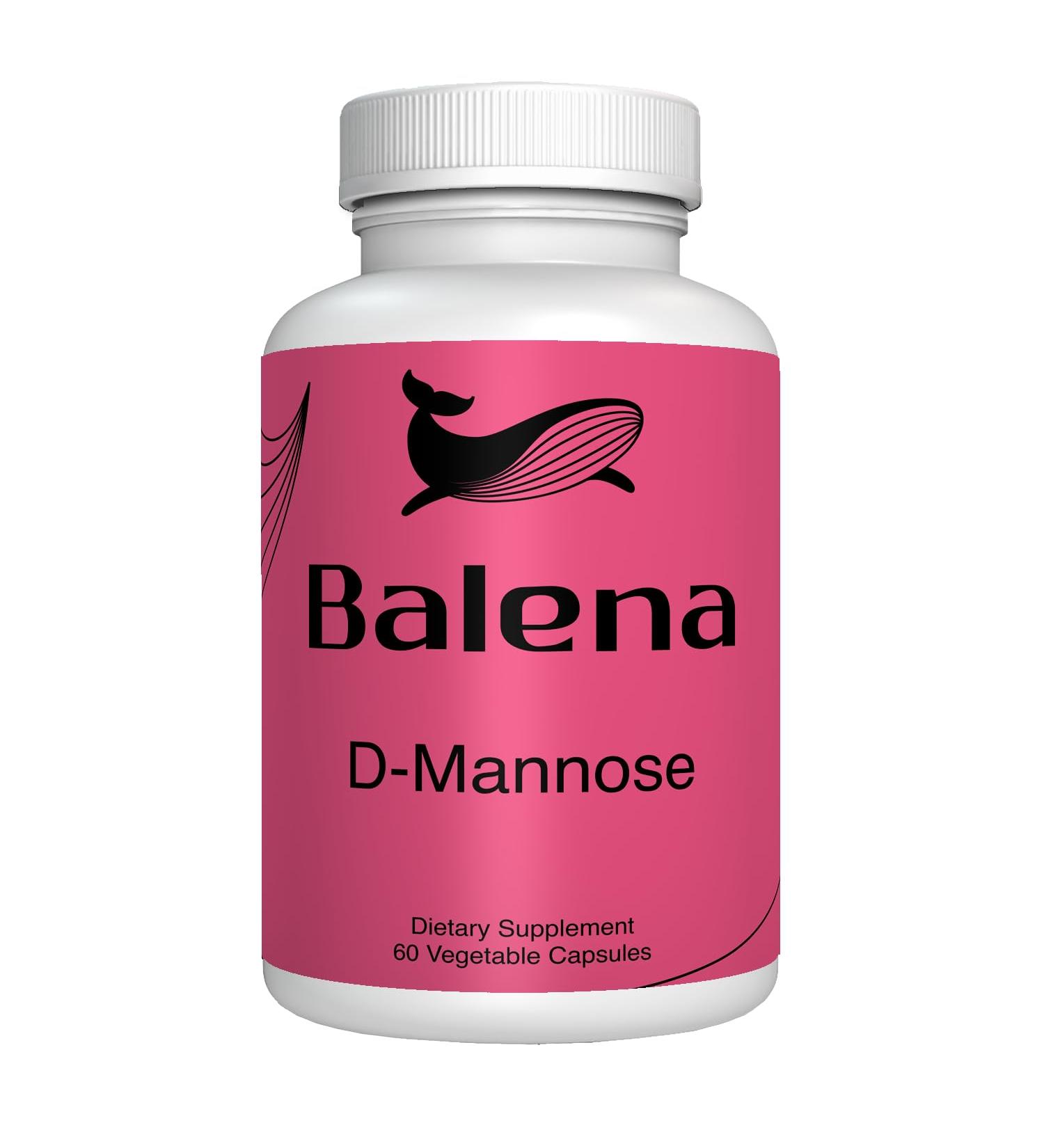 Balena D-Mannose 500mg Capsules for UTI Relief | Non-GMO Bladder Support | 60 Vegetarian Capsules for Men & Women - Buy Online on GoSupps.com