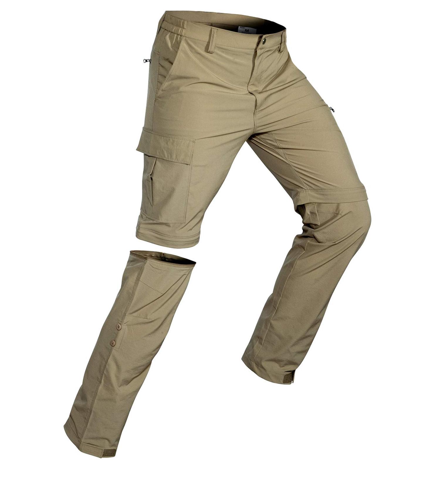 Wespornow Men's Convertible Hiking Pants - Quick Dry Lightweight Cargo Pants for Outdoor Fishing Safari - Khaki X-Large - Buy Online on GoSupps.com