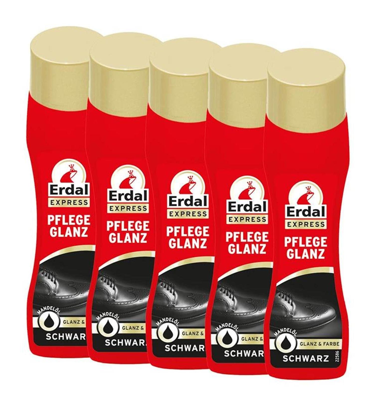 5X Erdal Express Care Shine Black - Cream Lotion 75 ml - with almond oil
