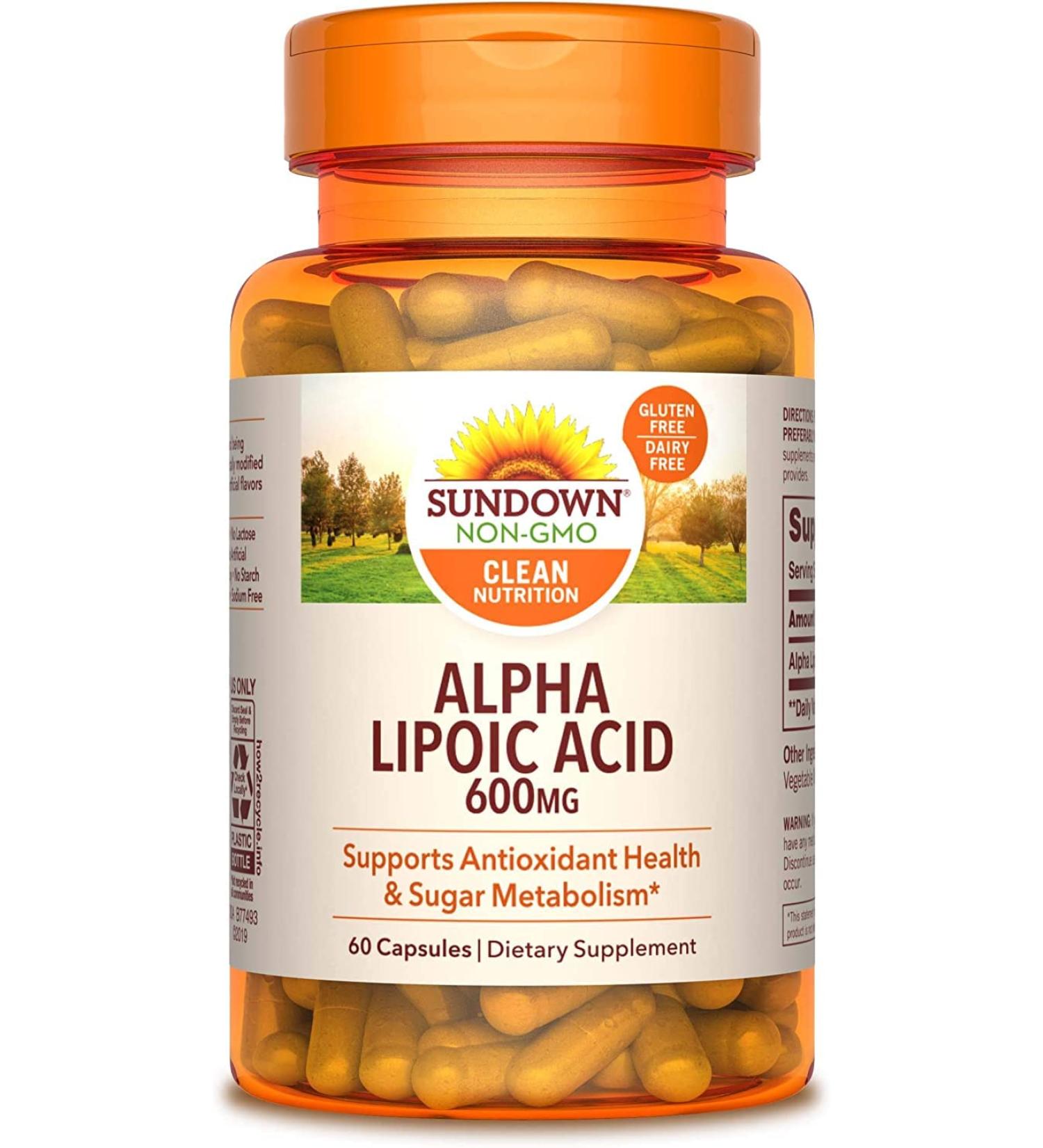 Sundown Super Alpha Lipoic Acid 600 mg Capsules - 120 ct Buy 2 Packs Online - International Shipping Available - Buy Online on GoSupps.com
