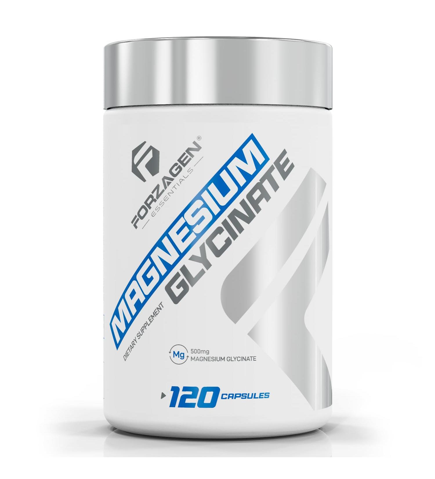 Forzagen Magnesium Glycinate Supplement 500mg 120 Capsules Essential Mineral Support for Nerve Function Muscle Health and Daily Wellness - Buy Online on GoSupps.com