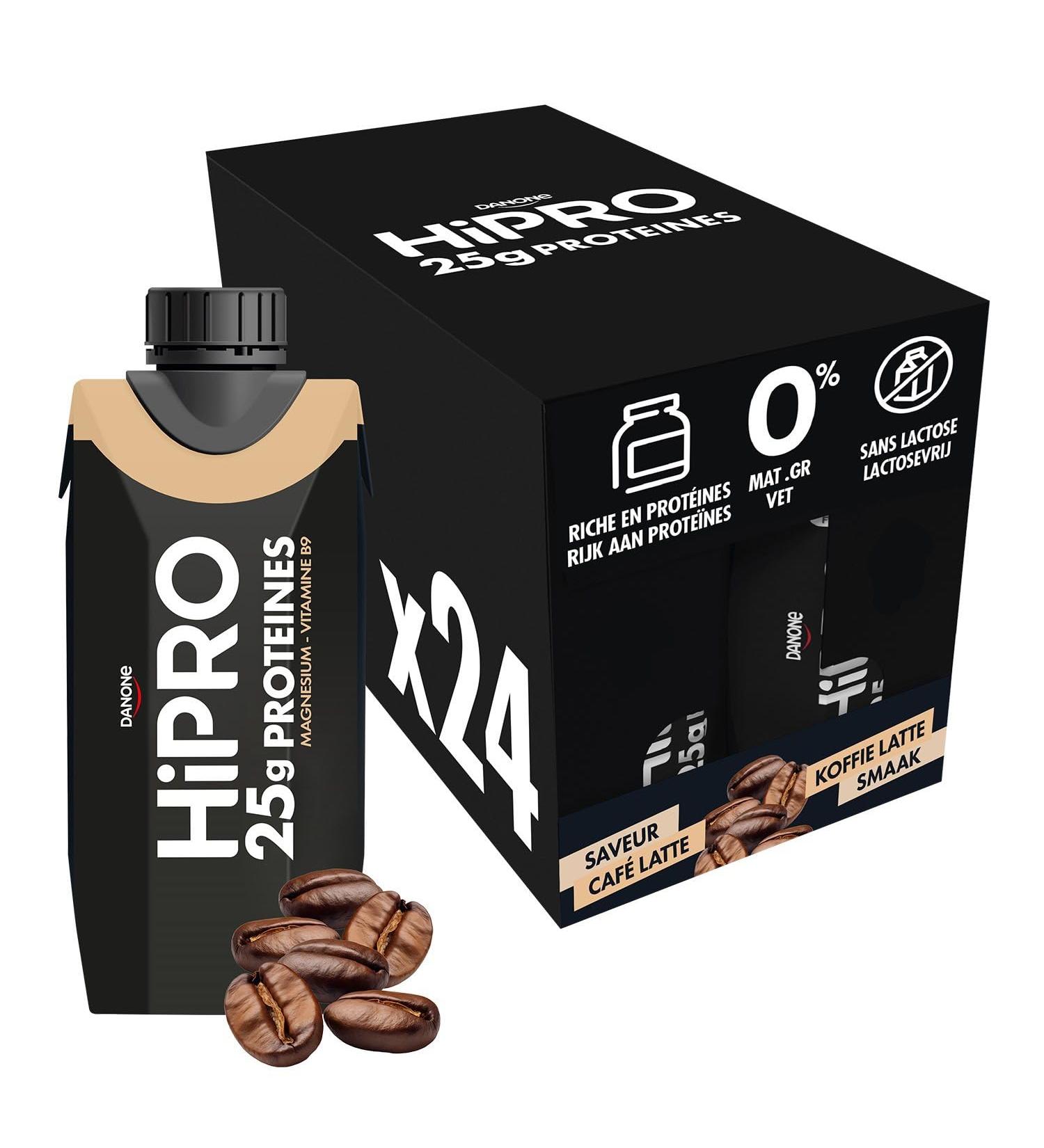  HiPRO Danone HiPRO Protein Drink - Caf Latte - 24 x 330ml - High in Protein No Added Sugars Lactose Free - Buy Online on GoSupps.com
