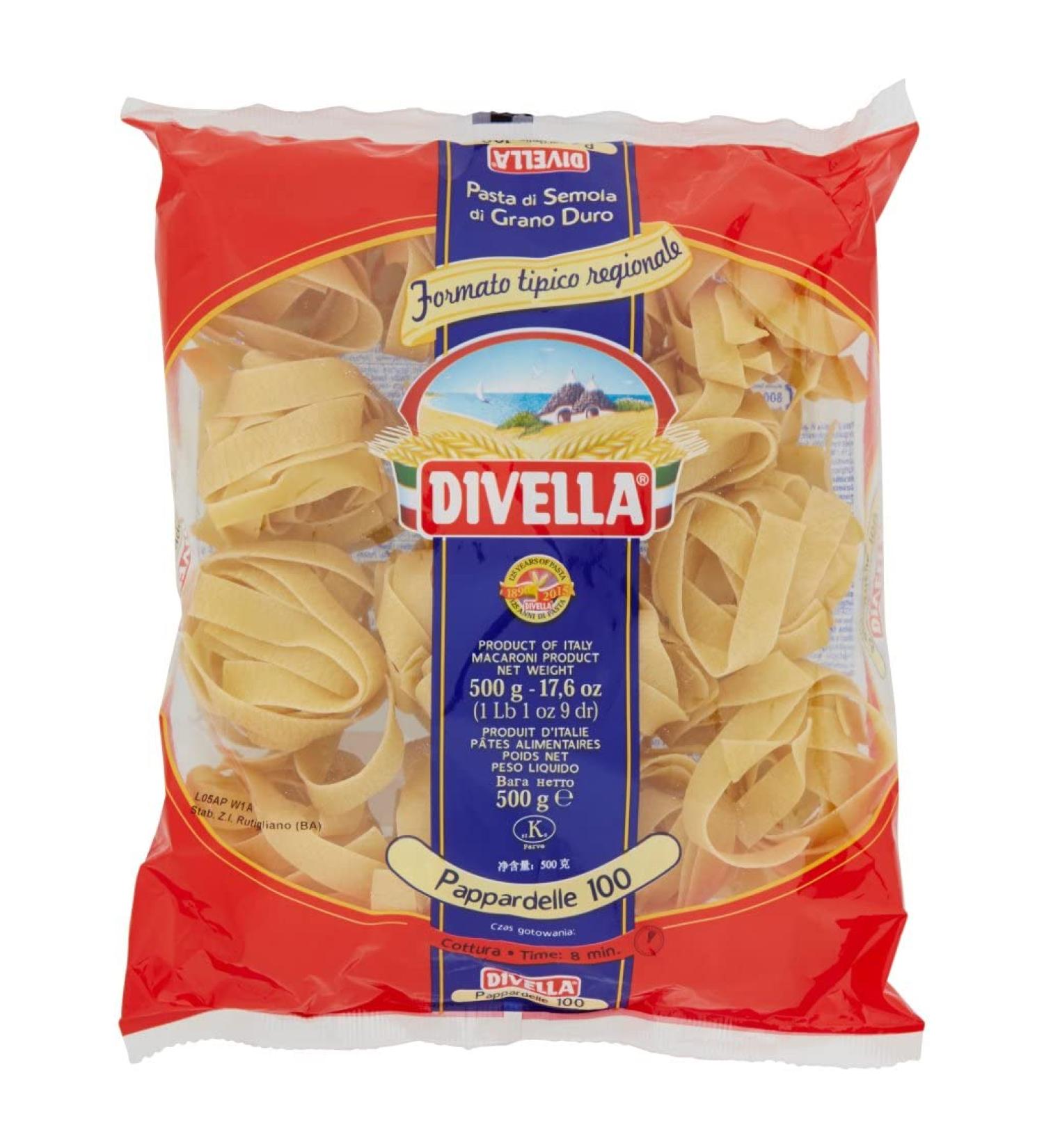  Italian Gourmet E.R. Divella Pappardelle No. 100 Durum Wheat Semolina Pasta 500g + 400g Box - Buy Online on GoSupps.com
