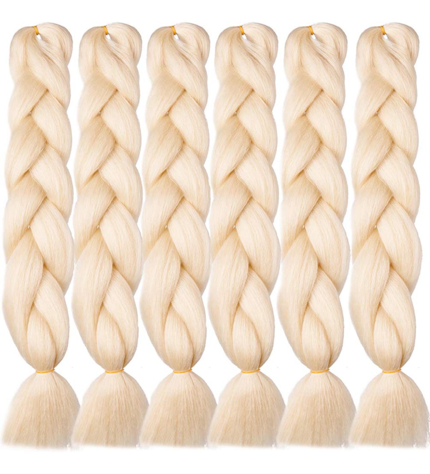 Buy 24-Inch Blonde 613# Braids Hair Extensions - 6PCs Pack - KanCalon Jumbo Synthetic Braiding Hair for International Shipping - Buy Online on GoSupps.com