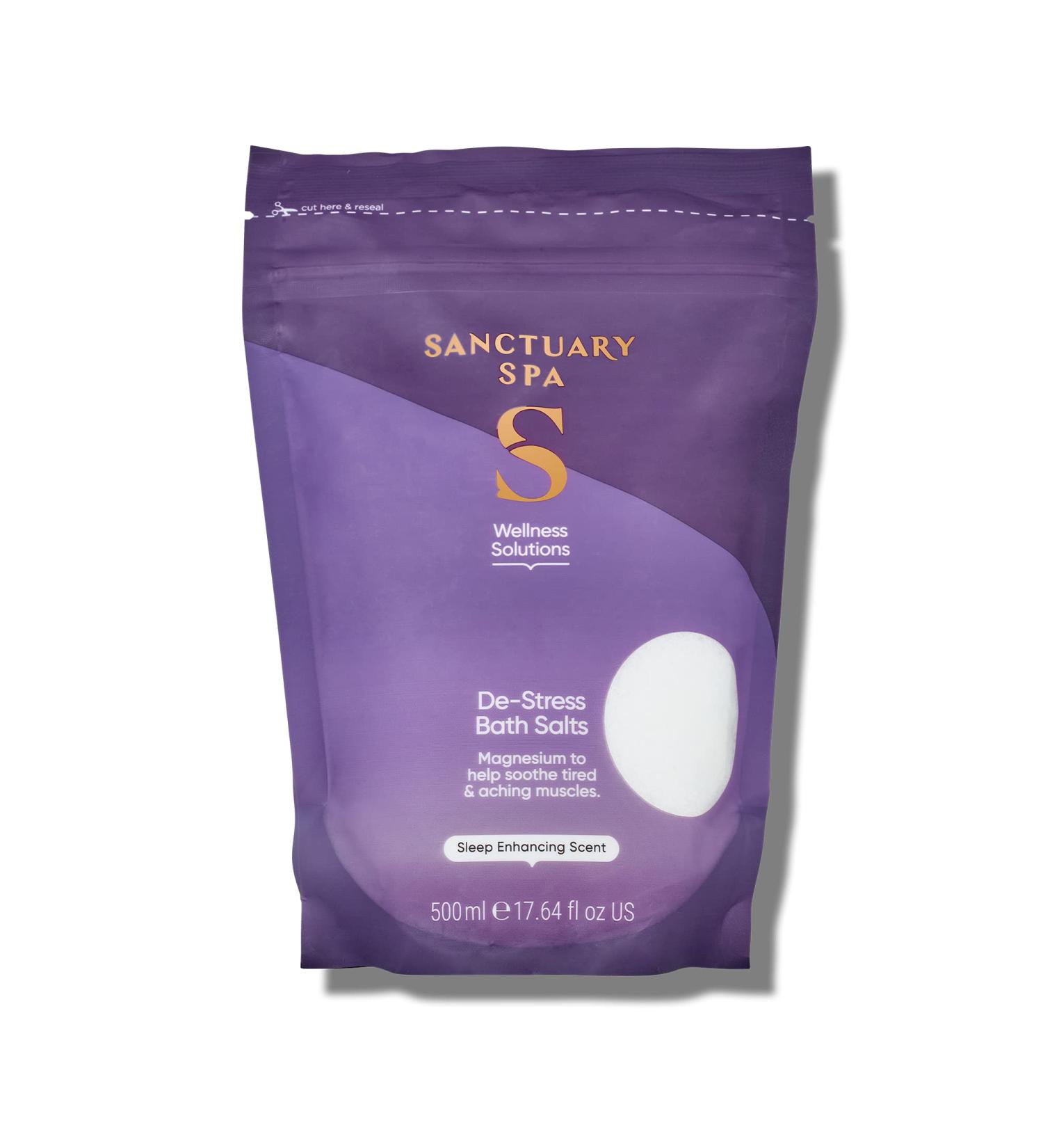Sanctuary Spa De-Stress Epsom Bath Salts 500g - Vegan & Cruelty Free Bath Soak - Buy Online on GoSupps.com