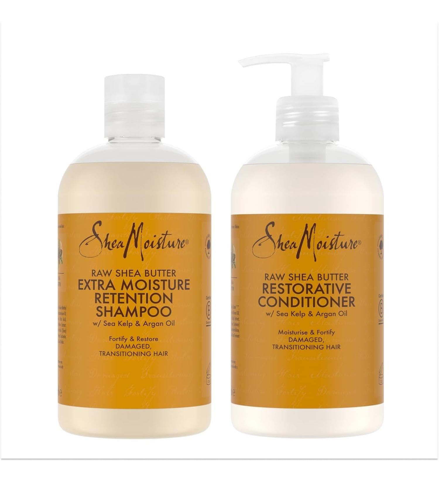 Unilever SheaMoisture Shampoo and Conditioner for damaged hair Raw Shea Butter Shampoo 1x 384 ml Conditioner 1x 384 ml 2 pieces - Buy Online on GoSupps.com