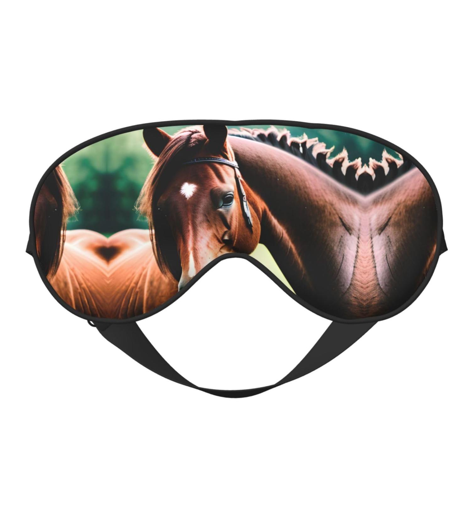 SSIMOO Two Horses Soft Sleep Eye Mask - Breathable Travel Eye Patch for Women Perfect for Relaxation Black - Buy Online on GoSupps.com