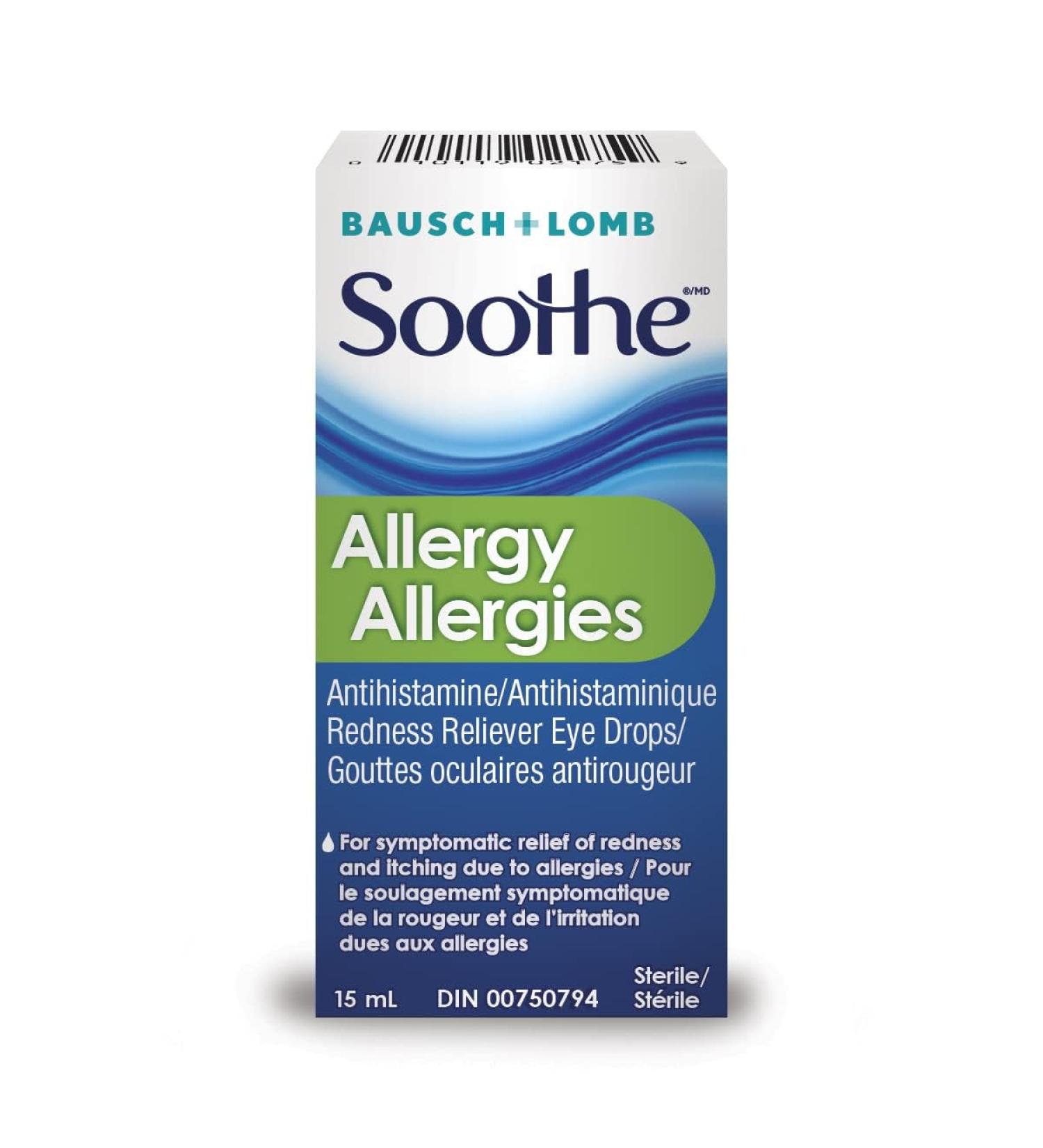 Soothe Allergy Eye Drops Antihistamine and Redness Reliever Eye Drops for Itching due to Allergies Symptomatic Relief for Itchy Red Eyes 15 ml - Buy Online on GoSupps.com