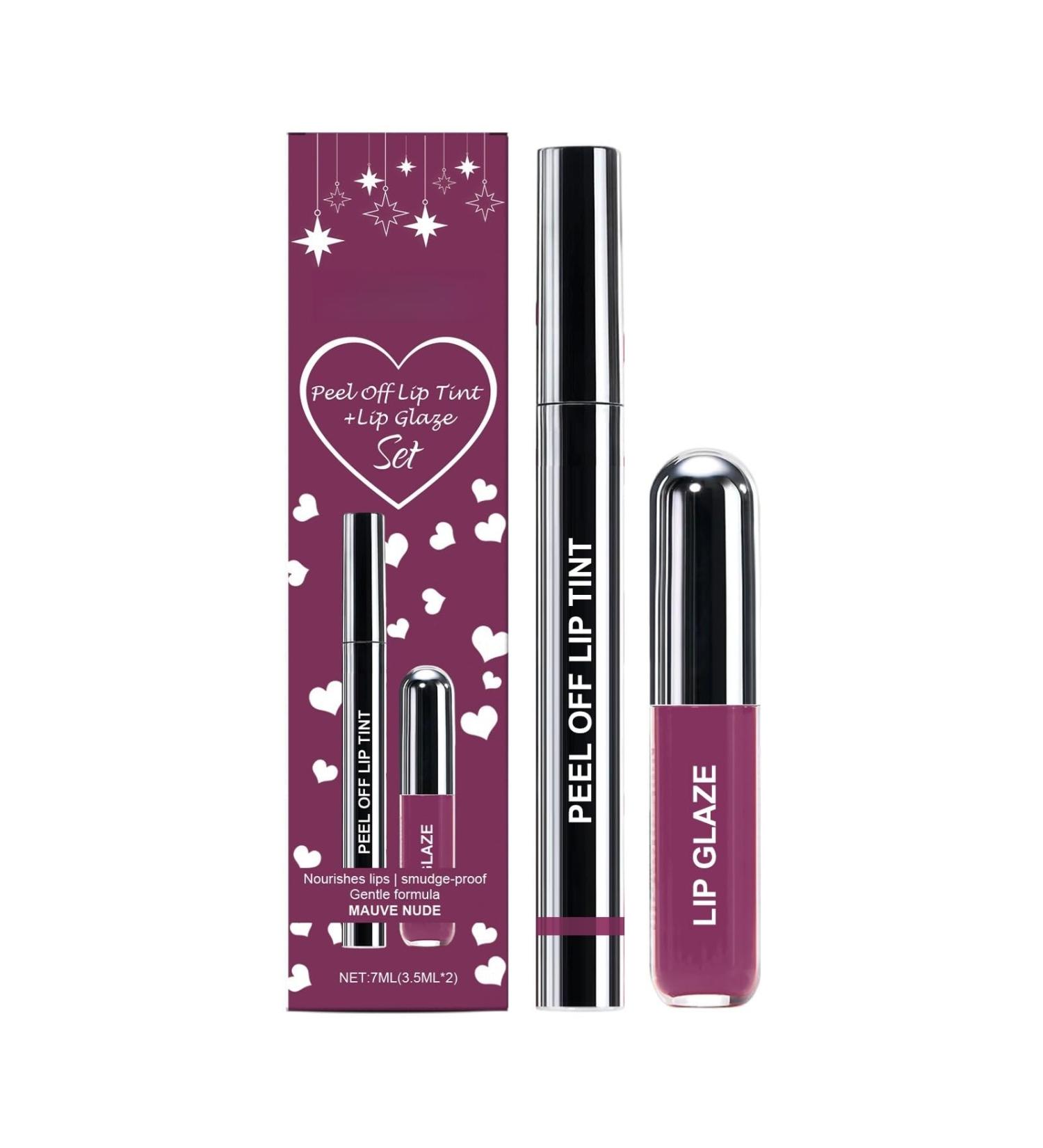  G n rique Peel-Off Lip Tint with Gloss - Nourishing Anti-Stain Plumping Effect - Long-Lasting Lightweight Easy to Apply - Purplish Red - 2-in-1 Set (7ml) - Buy Online on GoSupps.com