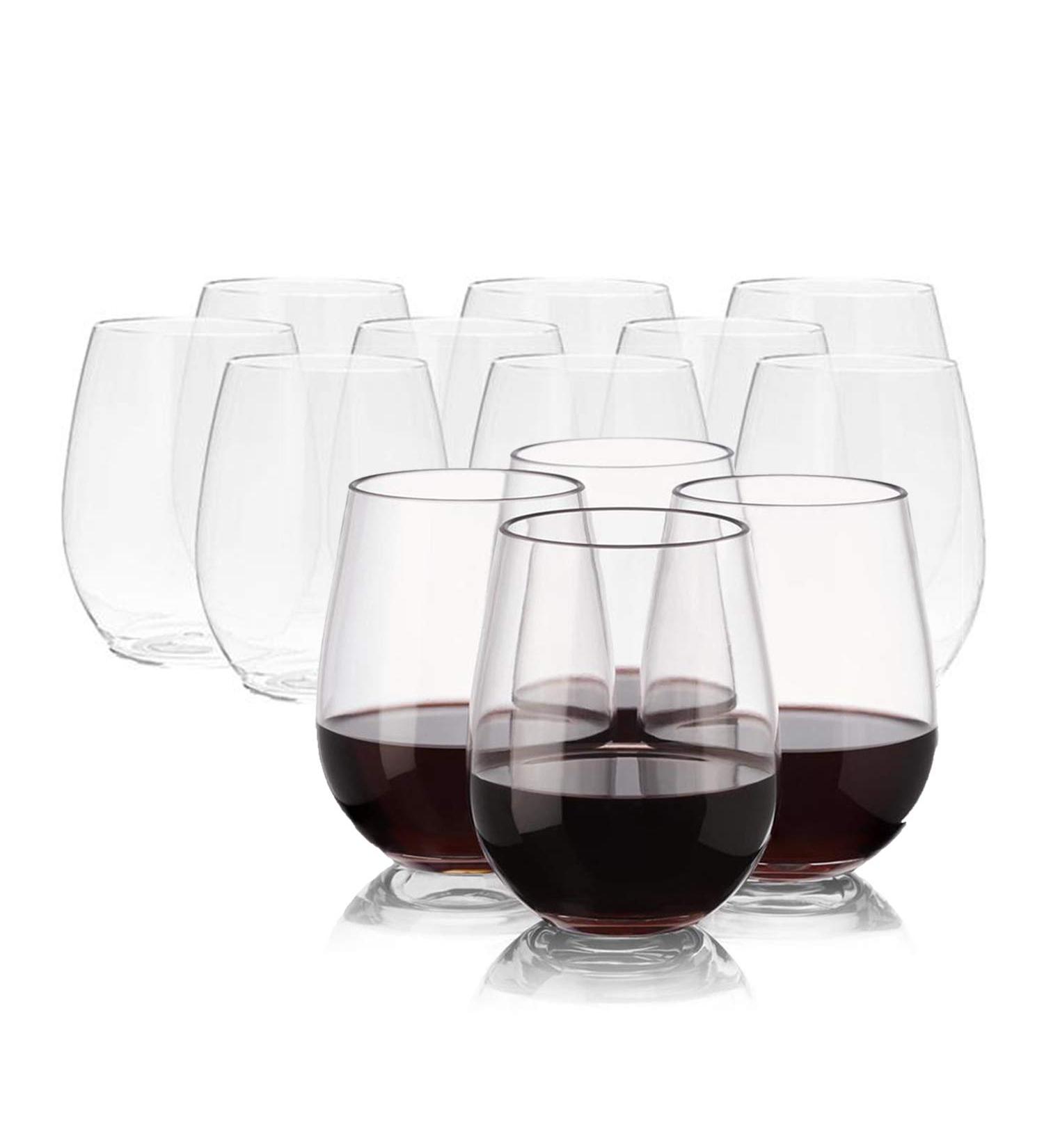 64Pcs Stemless Mini Glasses - Disposable Hard Plastic 4 oz Tasting Cups - Unbreakable Small Goblet for Parties - Bulk Clear Wine Glasses for Birthdays - Buy Online on GoSupps.com