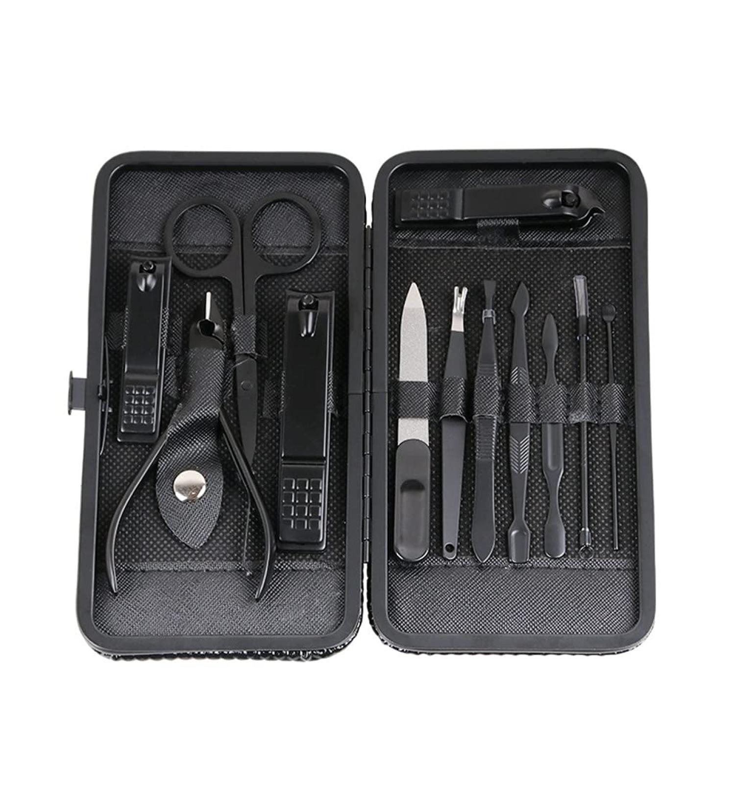 Nail Clippers Set Personal Care Tools Nail Clippers Home Use Pedicure Manicure Set 12 Piece Set Black - Buy Online on GoSupps.com