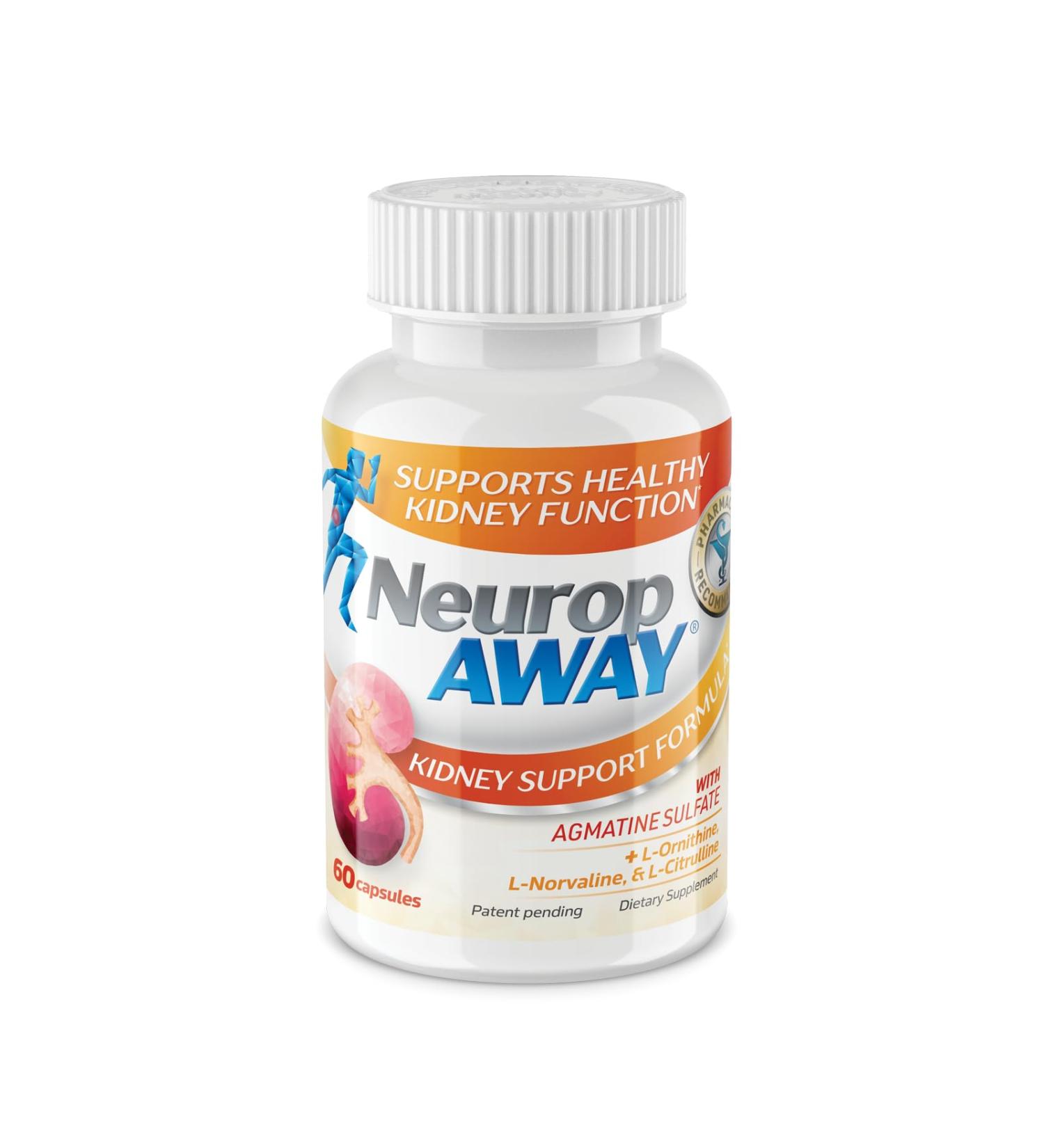 NeuropAWAY Kidney Support Supplement with Agmatine Sulfate L-Novaline L-Ornithine L-Citrulline Provides Fast Powerful Kidney Support 60CT 60 Count (Pack of 1) - Buy Online on GoSupps.com