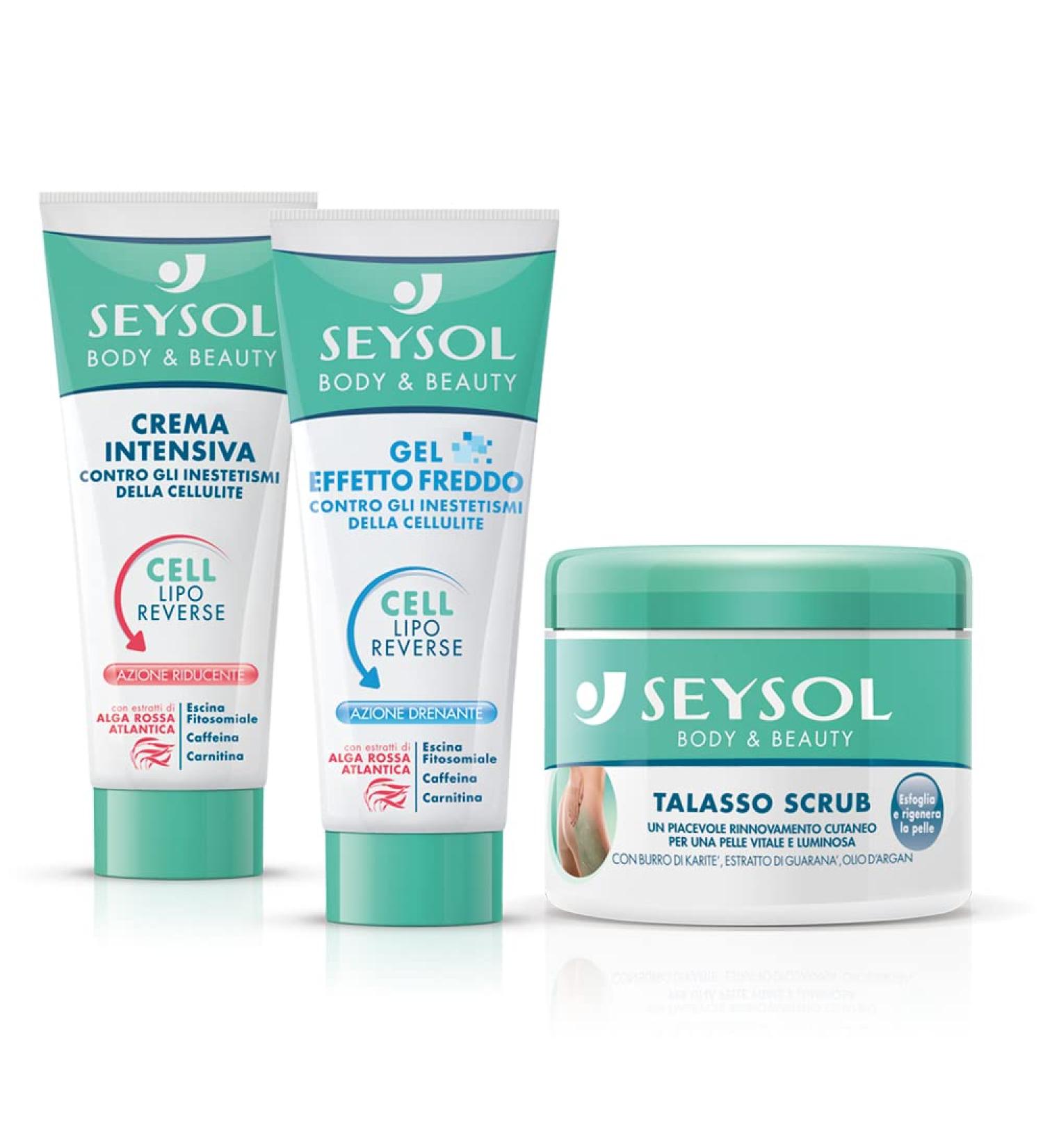 Linea Erre Seysol Body & Beauty 3delige set intensieve anticellulitiscr me Feddoeffect anticellulitis talasso scrub