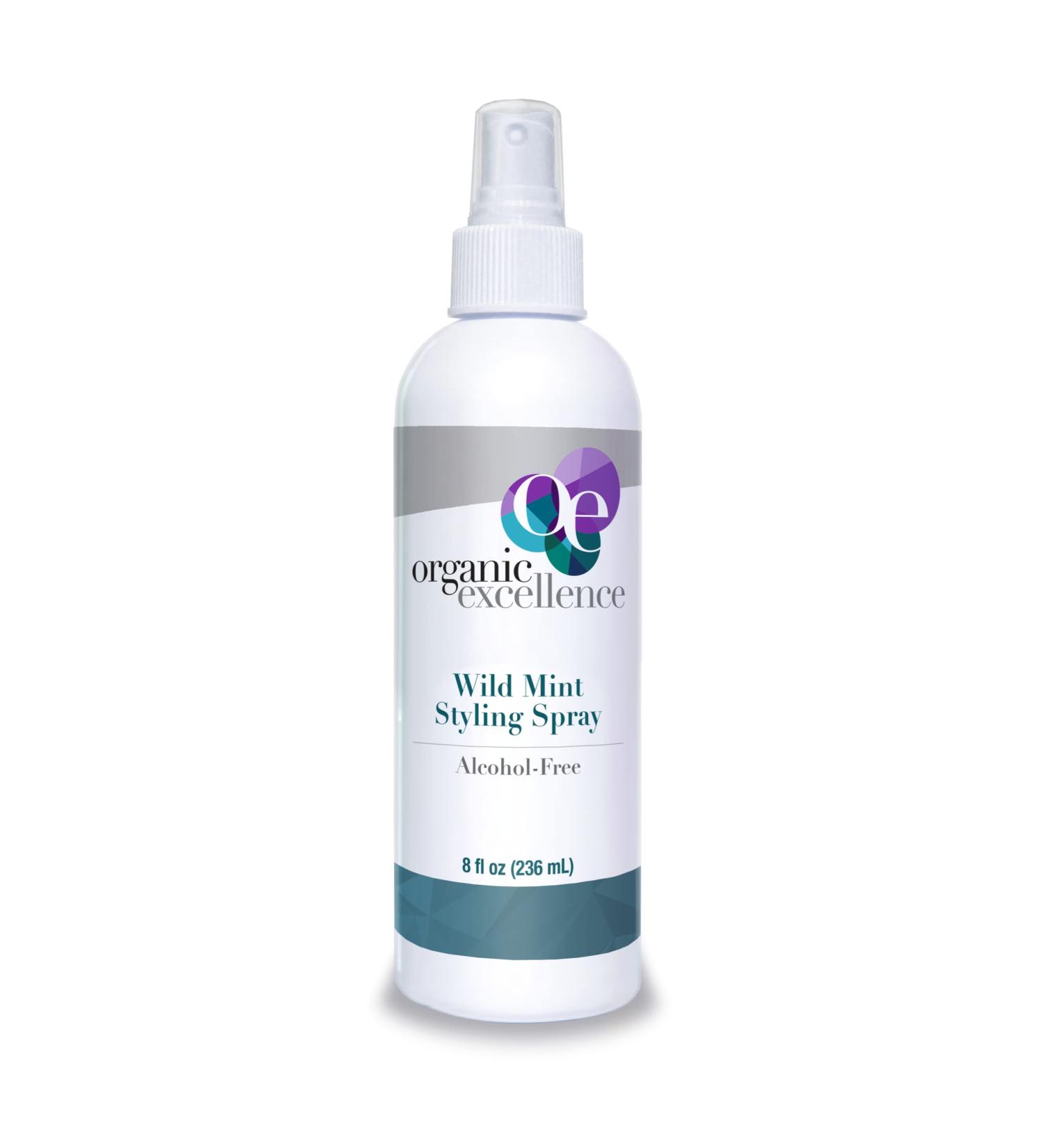 Organic Excellence Wild Mint Hair Styling Spray - 8 oz. Bottle | Revitalizing Hair Therapy for All Hair Types | Alcohol-Free - Buy Online on GoSupps.com