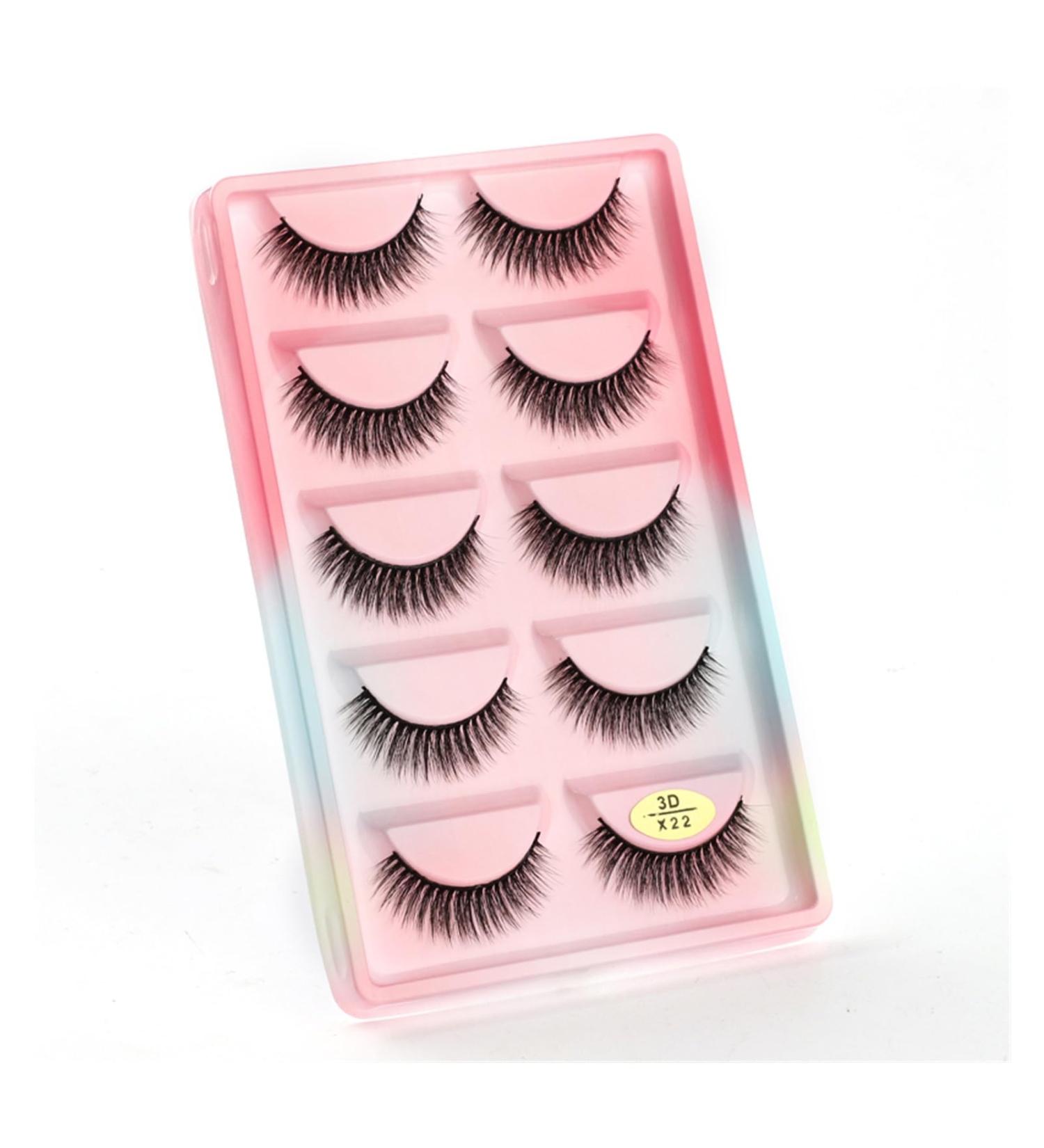UAMOU 10/50/100 Boxes Mink Eyelashes Fluffy 3D Mink Lashes Makeup Natural Long Volume False Eyelashes Bulk Faux Cils Custom Cheerfully (Color : 5 Pairs X22CS Size : 10 Boxes) - Buy Online on GoSupps.com