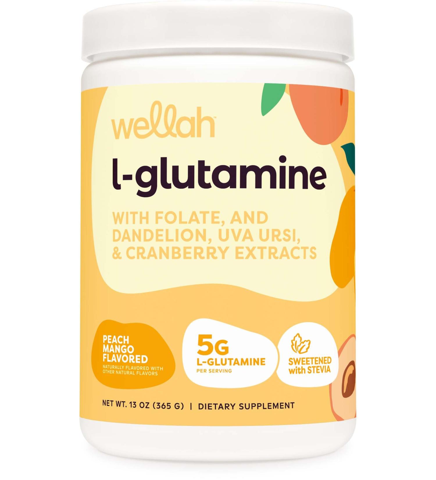 L-Glutamine Peach Mango - 50 Servings | 5g L-Glutamine Per Serving | Stevia-Sweetened | International Shipping Available - Buy Online on GoSupps.com