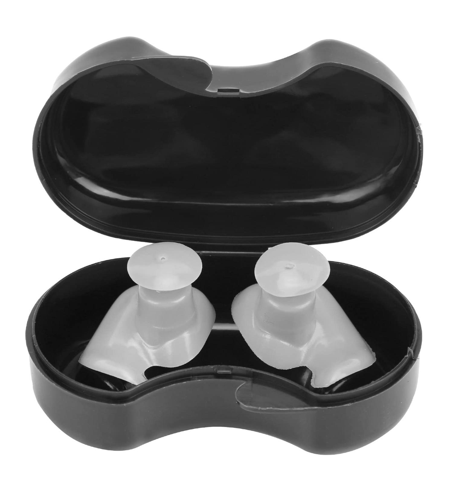 Swimming Ear Plugs - Waterproof Reusable Silicone Swim Earplugs for Kids & Adults | Gray - Buy Online on GoSupps.com