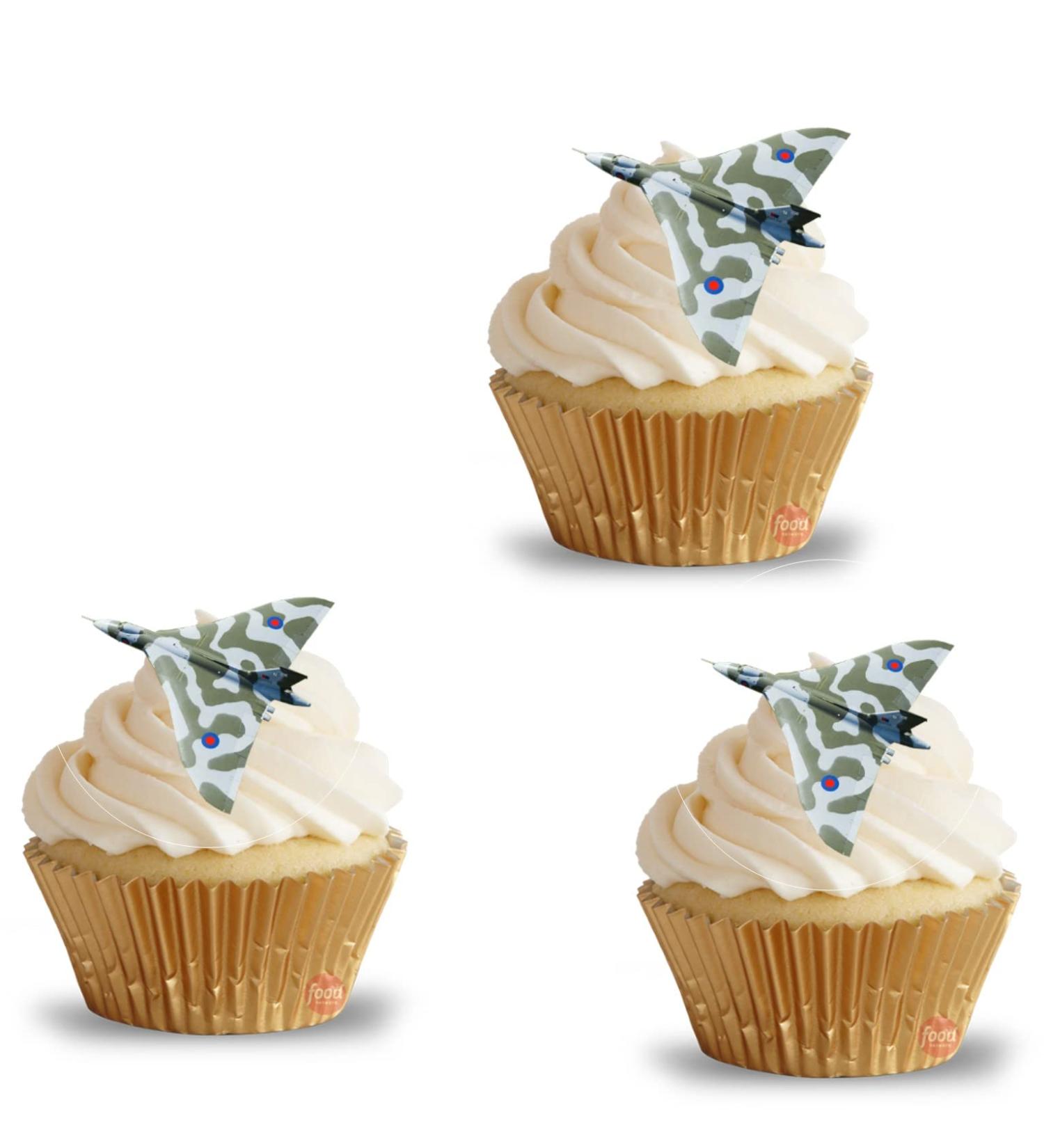 24 edible PRE CUT RAF Vulcan Bomber kids childrens party decorations Wafer Paper Cupcake Topper Cake - Buy Online on GoSupps.com