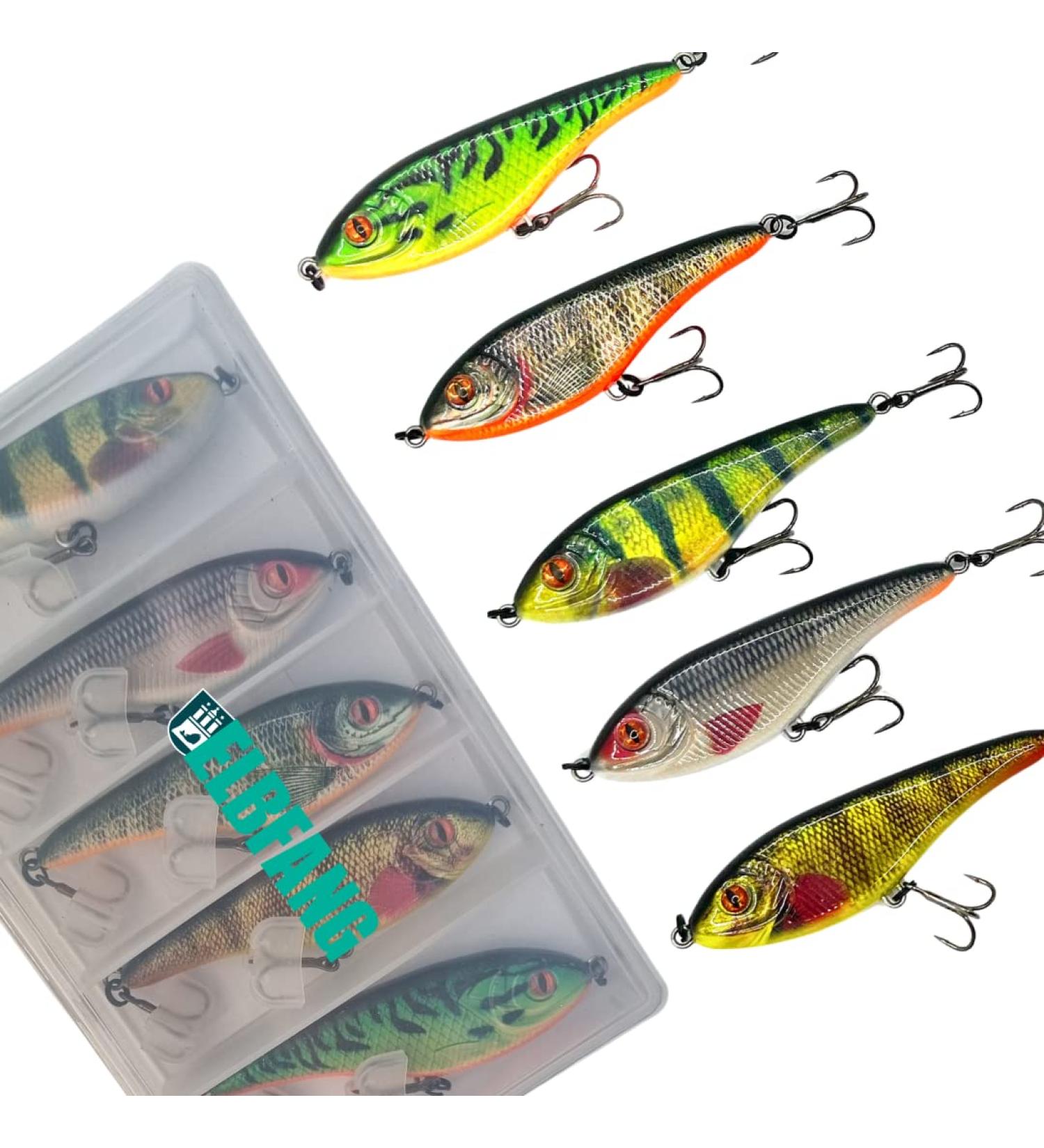 Elbfang Wobbler Jerkbait Set - 5 Artificial Fishing Lures for Pike & Zander | 90mm 21g - Buy Online on GoSupps.com