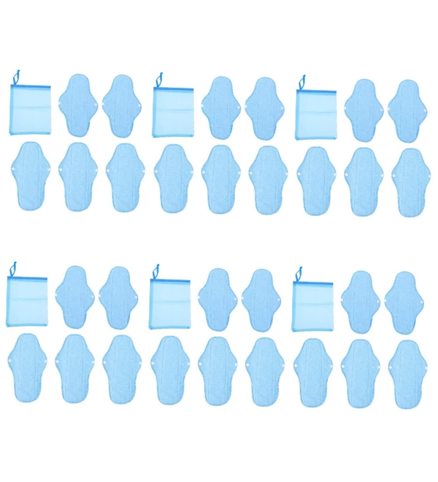 Doitool 6 Sets Blue Nursing Night Helpers Incontinence Bags - Washable Cloth Cushions for Postpartum & Menstrual Maternal - 30x18x0.6cm - Buy Online on GoSupps.com