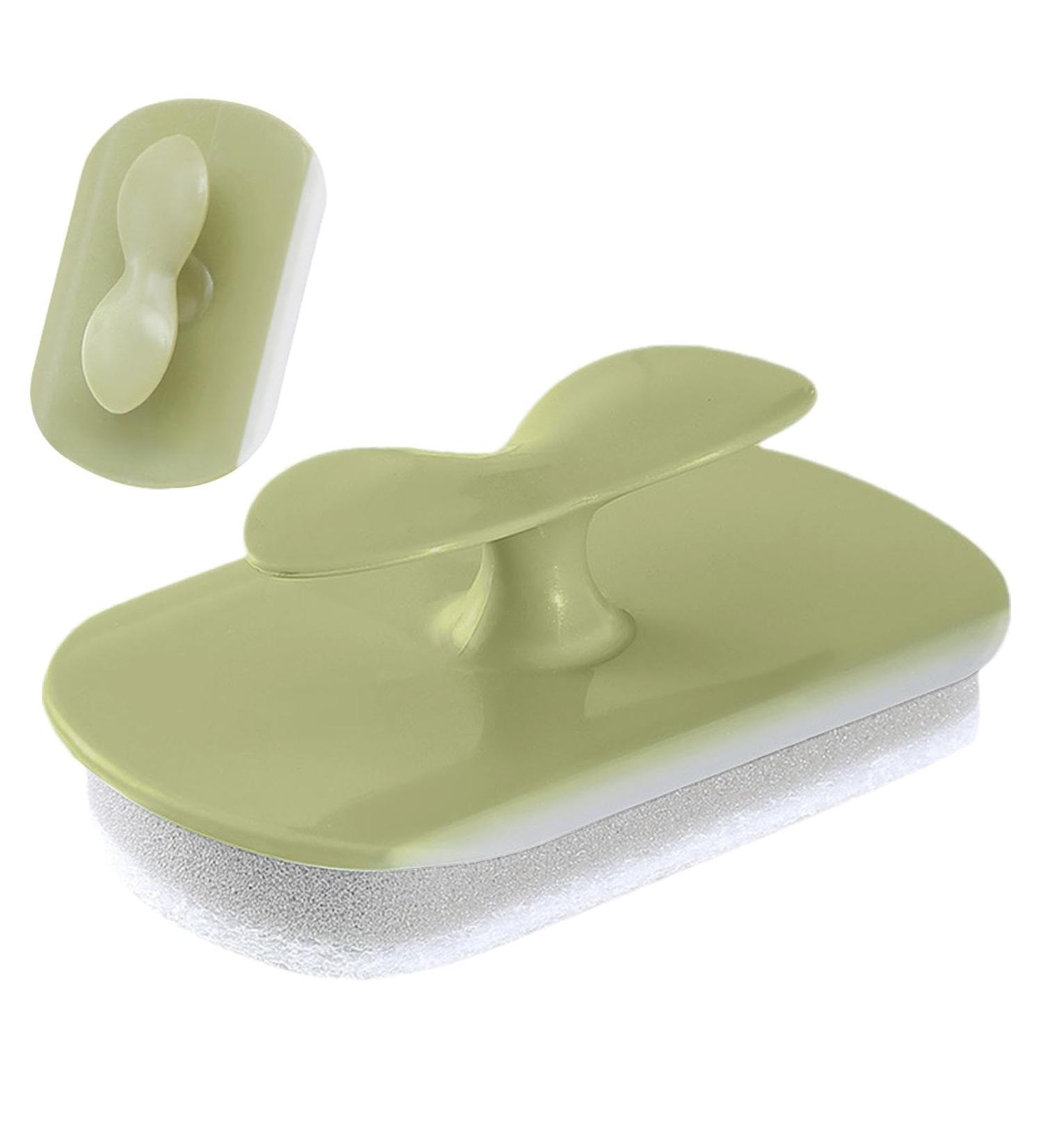 Bathroom Sponge Cleaner - Bathroom Cleaning Sponge with Handle | Shower Cleaning Sponge | Non-Scratch Bathroom Sponge | Handheld Scrub Brush | Best Sponge for Hard Water Stains Tiles Soap Scum Green - Buy Online on GoSupps.com